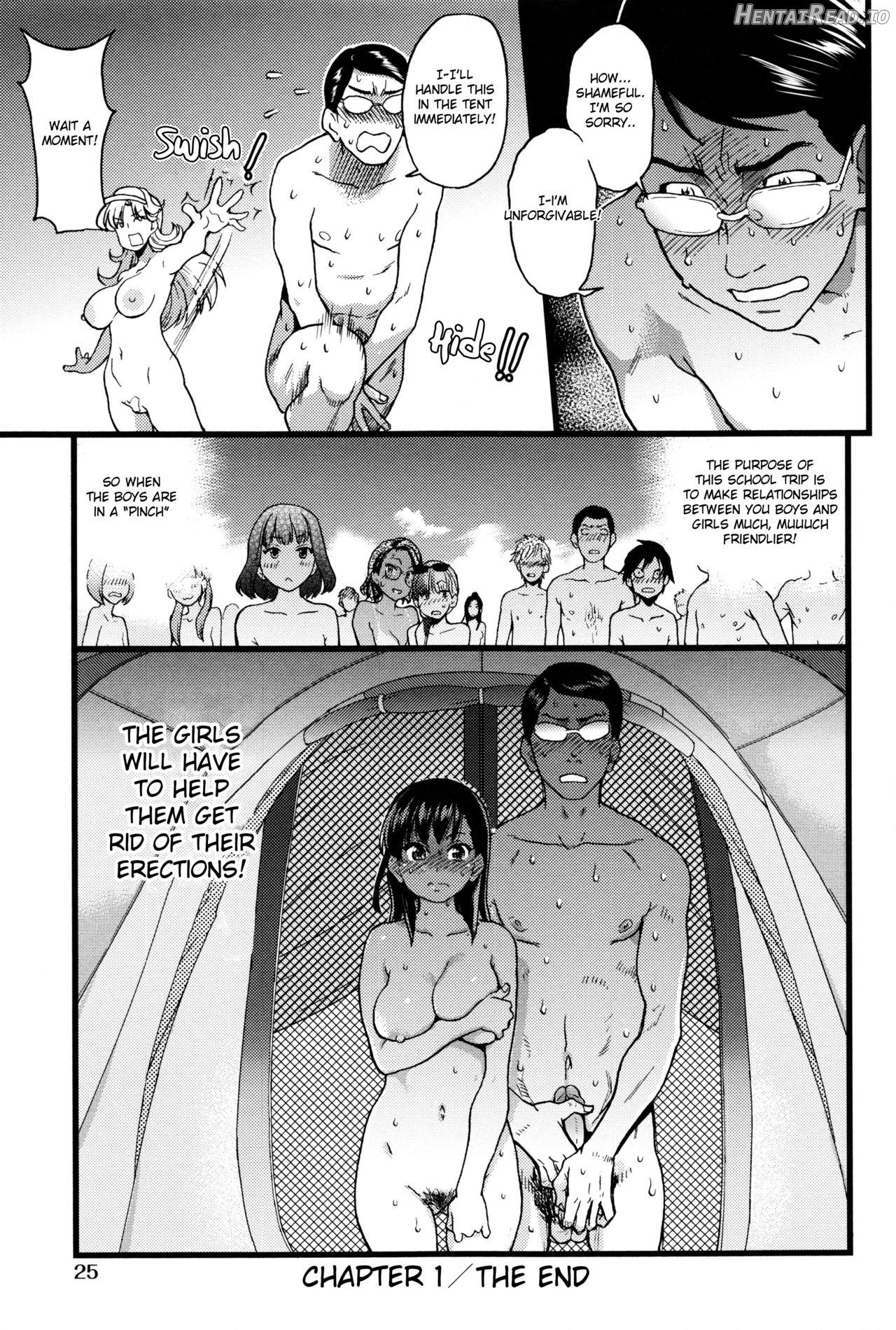 Nudist Beach ni Syuugaku Ryokoude!! - Decensored Chapter 1 - page 27