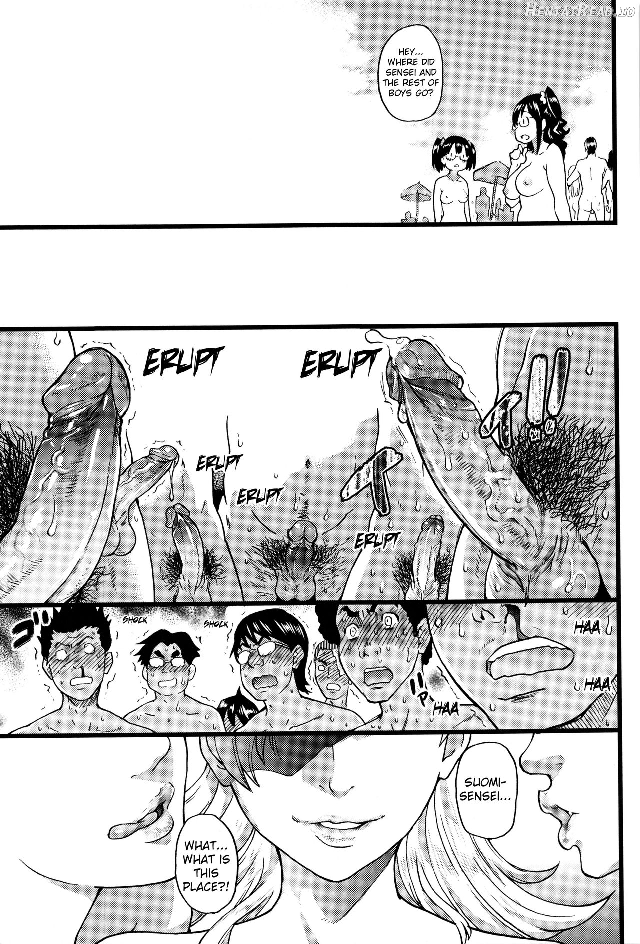 Nudist Beach ni Syuugaku Ryokoude!! - Decensored Chapter 1 - page 220