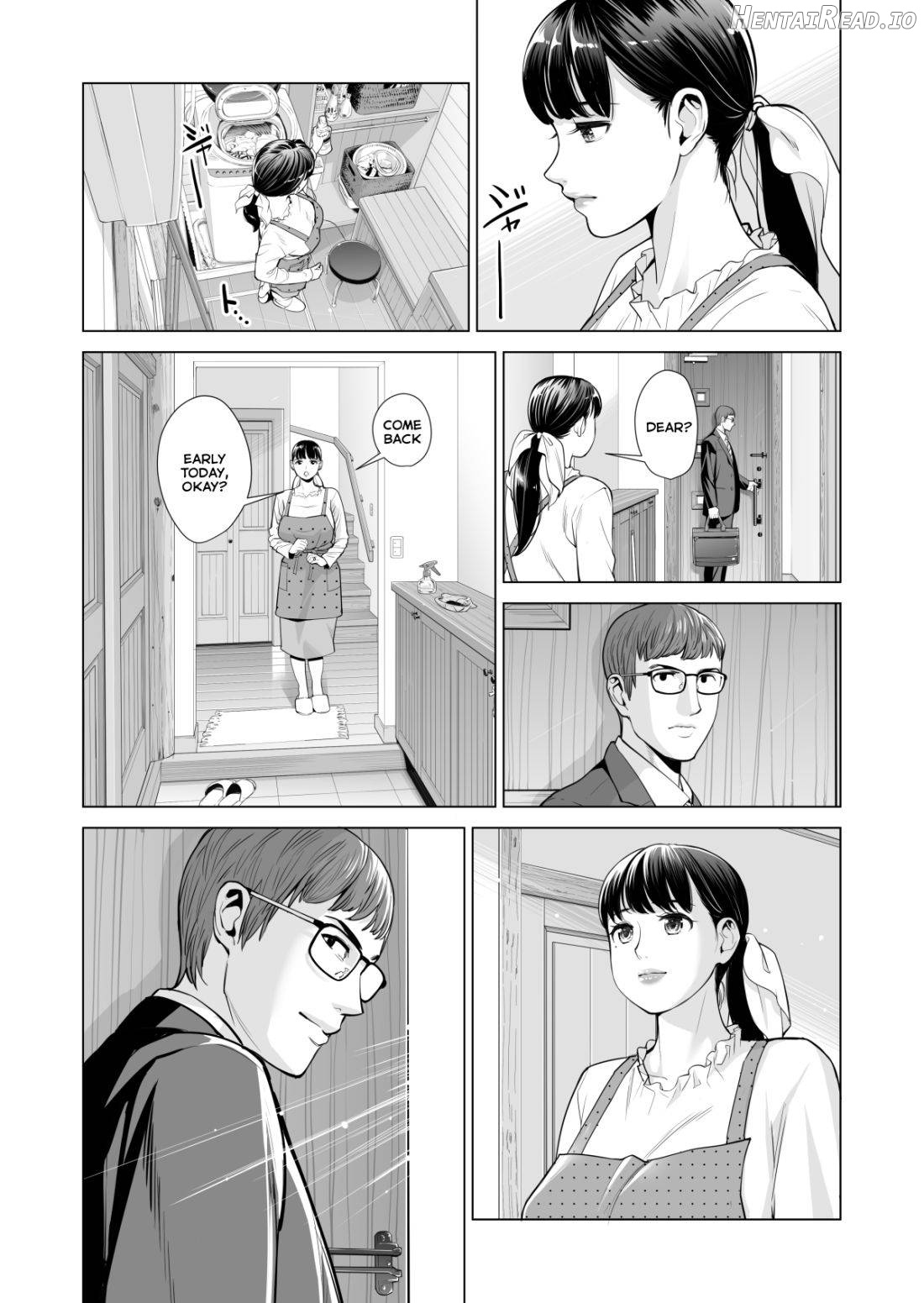 Tsukiyo no Midare Zake ~Hitozuma wa Yoitsubureta Otto no Soba de Douryou ni Netorareru~ (Zenpen) Chapter 1 - page 6