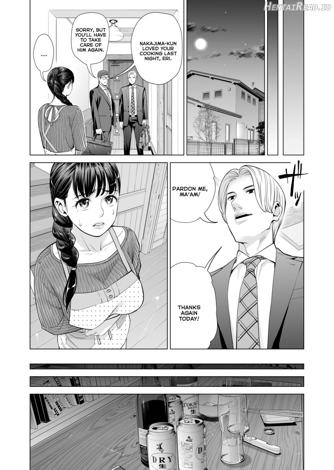 Tsukiyo no Midare Zake ~Hitozuma wa Yoitsubureta Otto no Soba de Douryou ni Netorareru~ (Zenpen) Chapter 2 - page 9