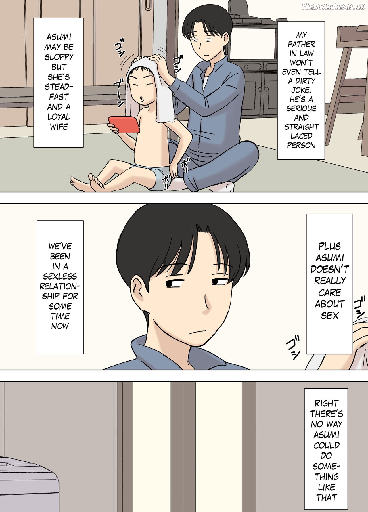 Tsuma ga Ima da ni Chichi Oya to Issho ni Fuuro ni Haitte irundaga Chapter 1 - page 9