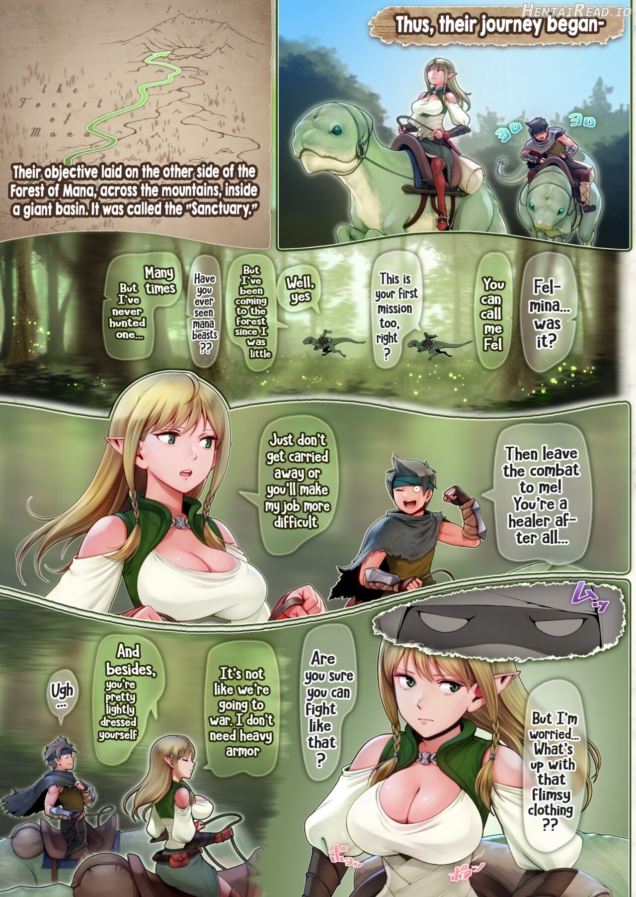 Fel to Mana no Mori -Taieki de Tairyoku Kaifuku sasetekureru Bakunyuu Healer Elf- Chapter 1 - page 6