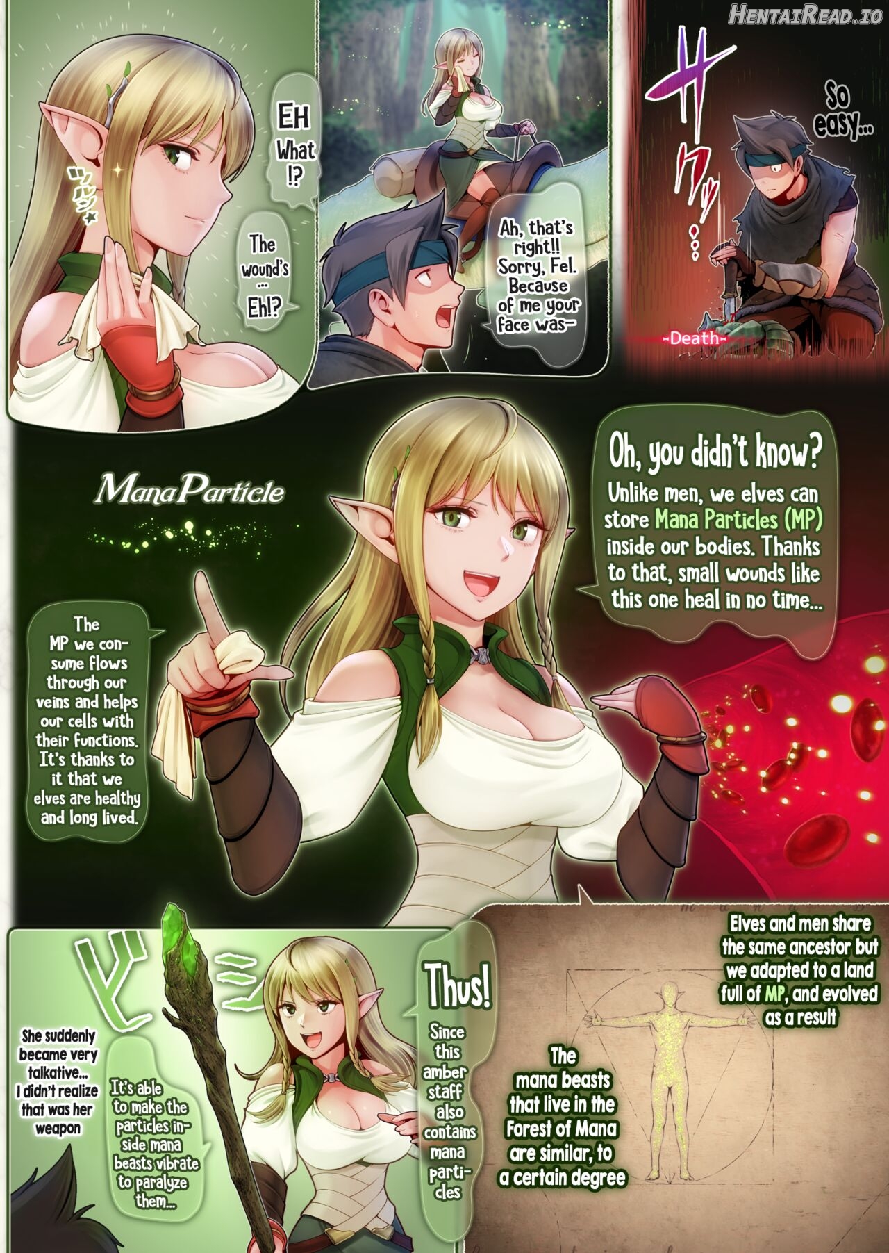 Fel to Mana no Mori -Taieki de Tairyoku Kaifuku sasetekureru Bakunyuu Healer Elf- Chapter 1 - page 9