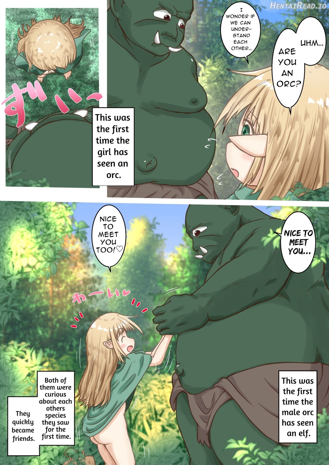 Elf Musume-san ga Orc-san ni Gokubuto Ochinchin o Nejikomareru Ohanashi Chapter 1 - page 4