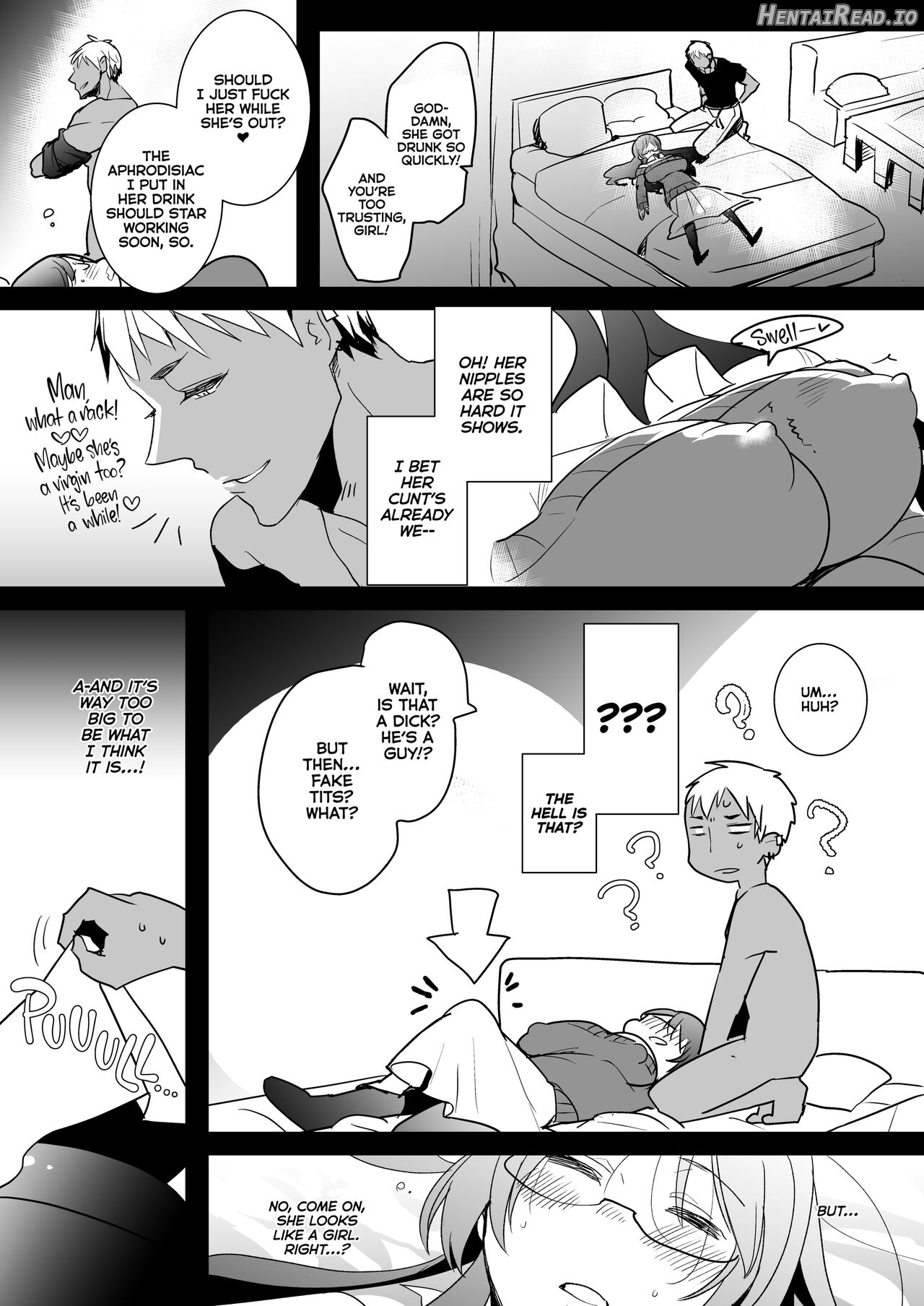 Yarichin no Ore ga Boukan ni Osowareteta Otonashii Classmate (Kyonyuu) o Tasukete Kuou to Shitara Gyaku ni Kyokon Futanari Chinpo Sokuochi shita Toki no Hanashi - Decensored Chapter 1 - page 5