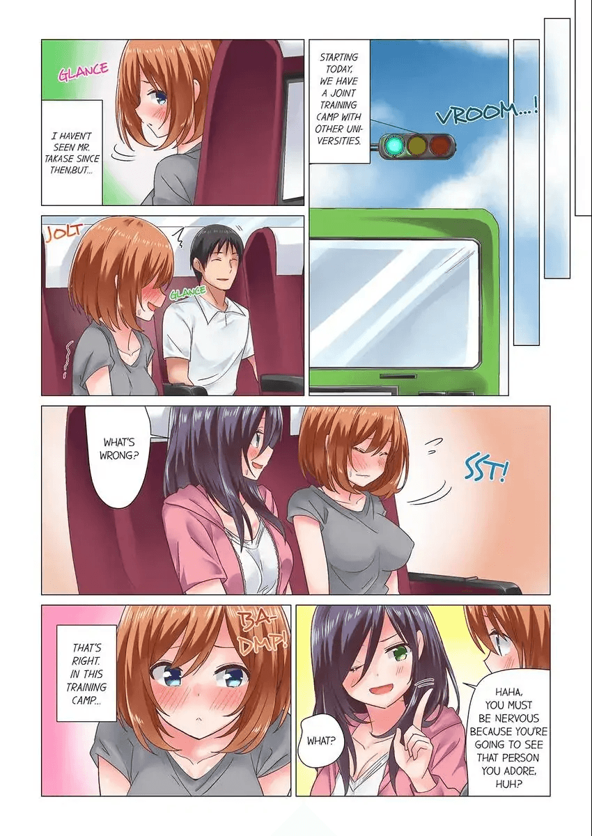 Sakki Massāji-chū ni Tadesho?～ Suiei Joshi wa Ecchina Shigeki ni Yowasugite 1-3 Chapter 1 - page 54
