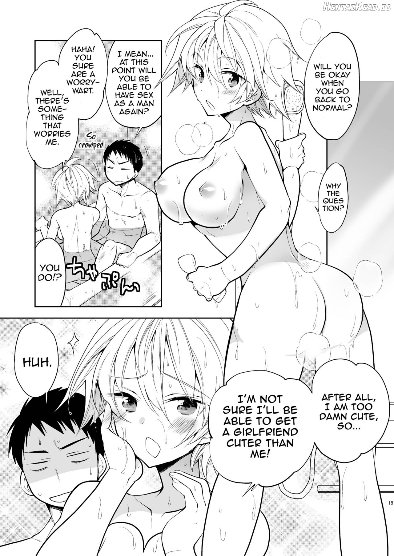 Q.N.A. Kyuu ni Nyotaika shita node Otoko Tomodachi to Self AV Totte mita. Chapter 1 - page 19
