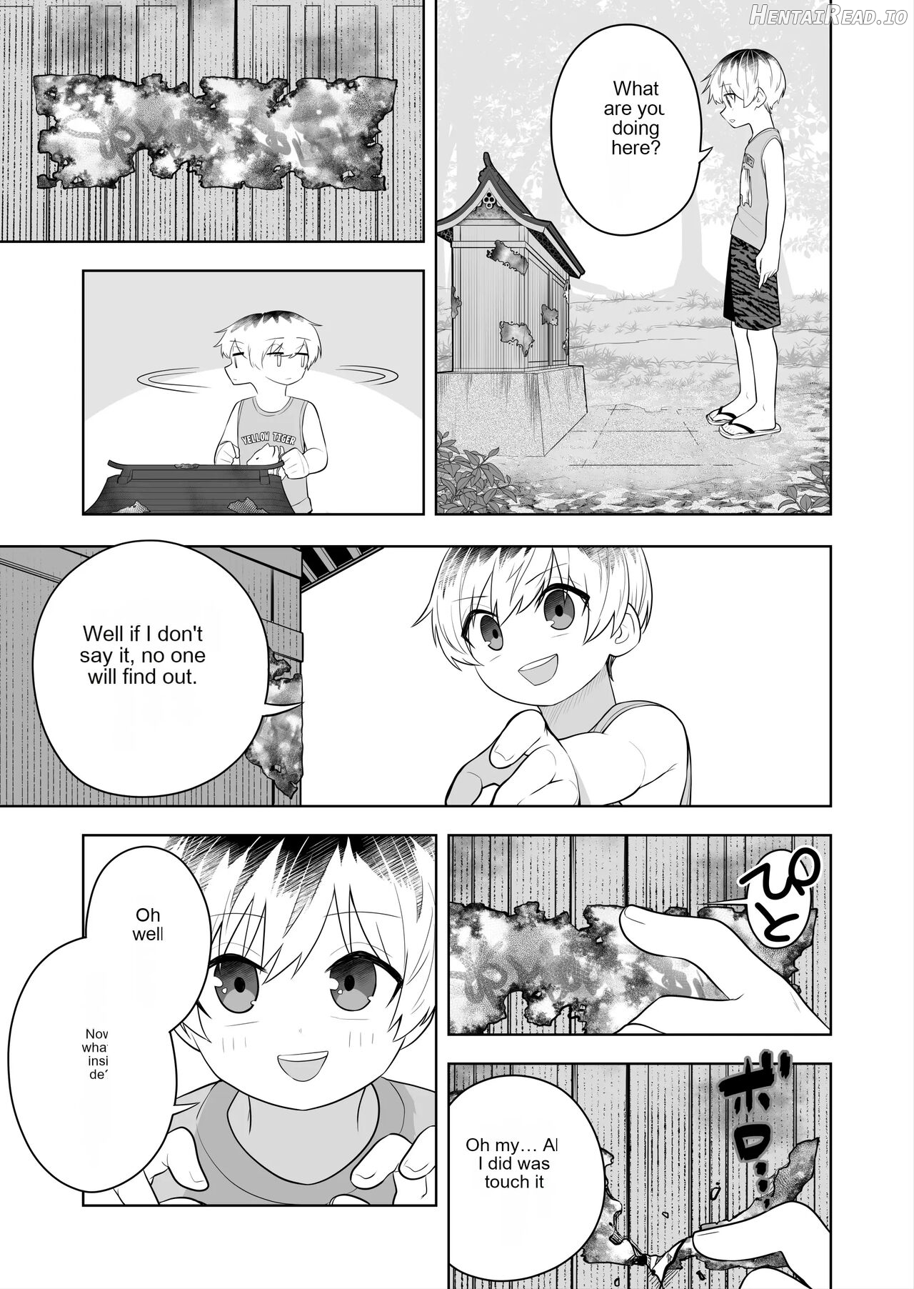 A story about breaking the seal on a shrine and becoming a servant of an evil god. Chapter 1 - page 5