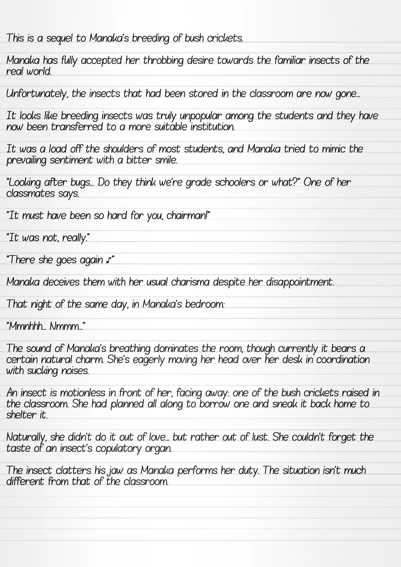 Misuke's Short Stories 21 - Manaka & A Gathering of Insects Chapter 1 - page 2