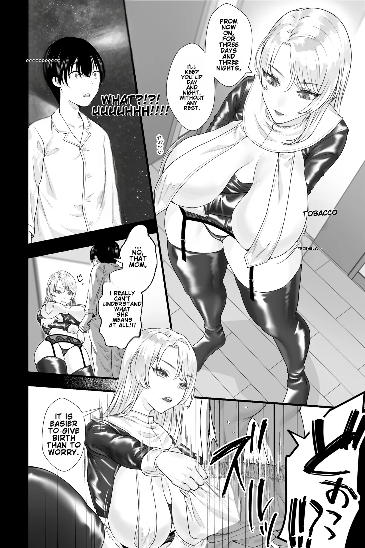 Gaikoku no Haha ~Ginpatsu Bakunyū no Haha ni Shibo Sei Fudeoroshi Sa Reru Mikkakan~ Chapter 1 - page 8