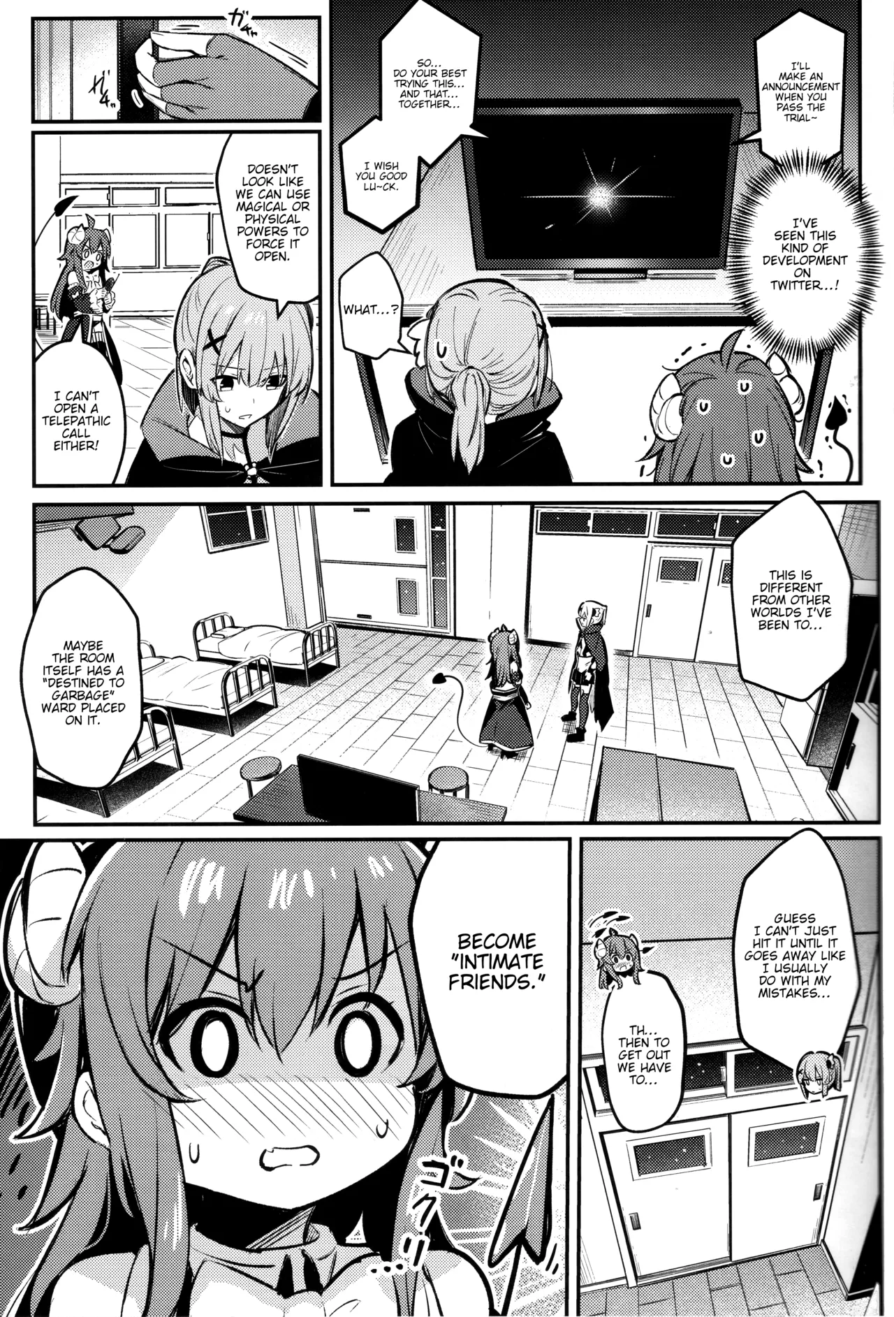 Mazoku wa Shukuteki to Nakayoshi Shinai to Derarenai Heya ni, Tojikomerarete Shimatta! Chapter 1 - page 12