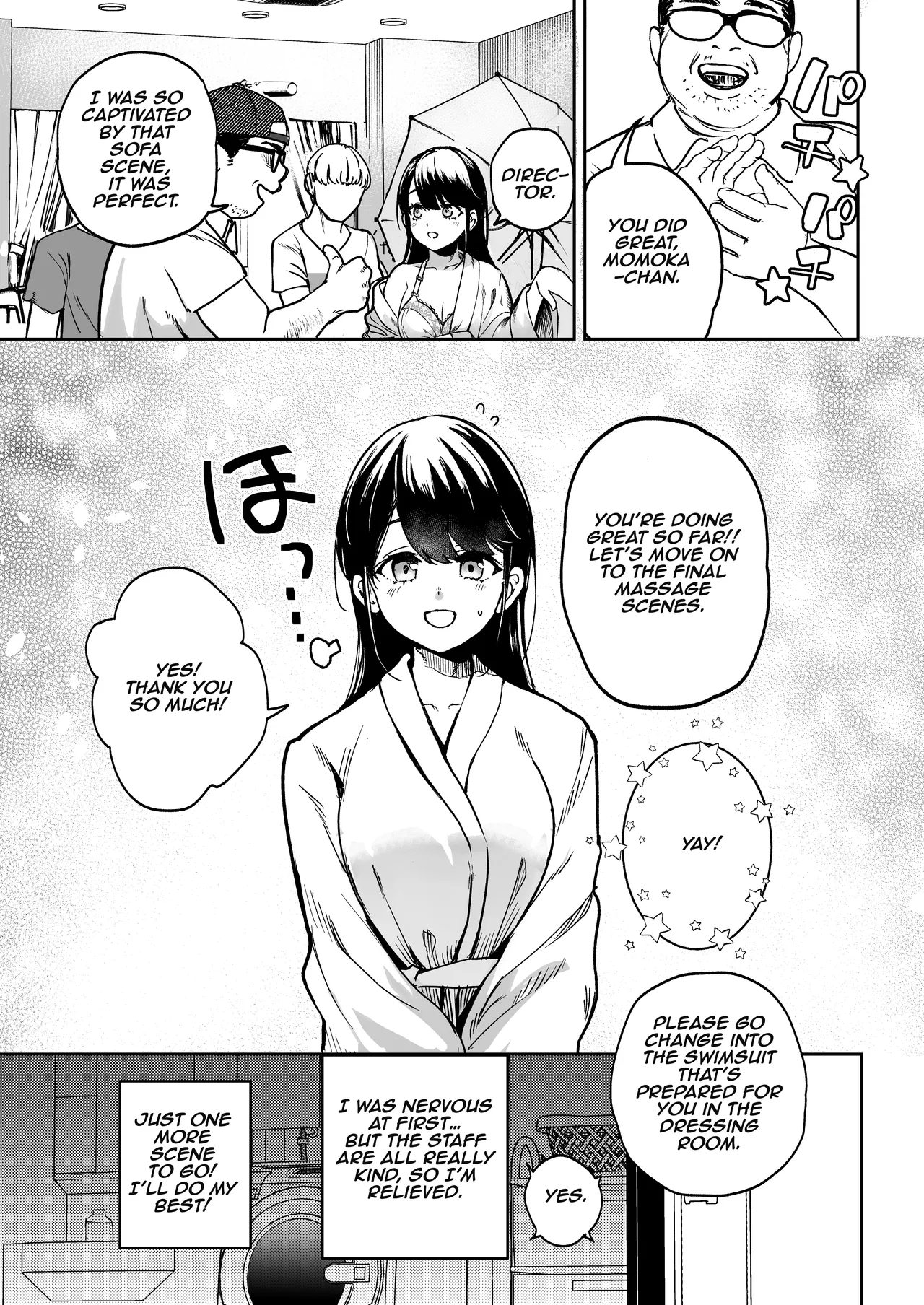 Gakeppuchi Idol, Hajimete no Gravure Satsuei de Zecchou!? ~Mizugi no Naka Made Massage Sareru nante Kiitemasen!~ Chapter 1 - page 4