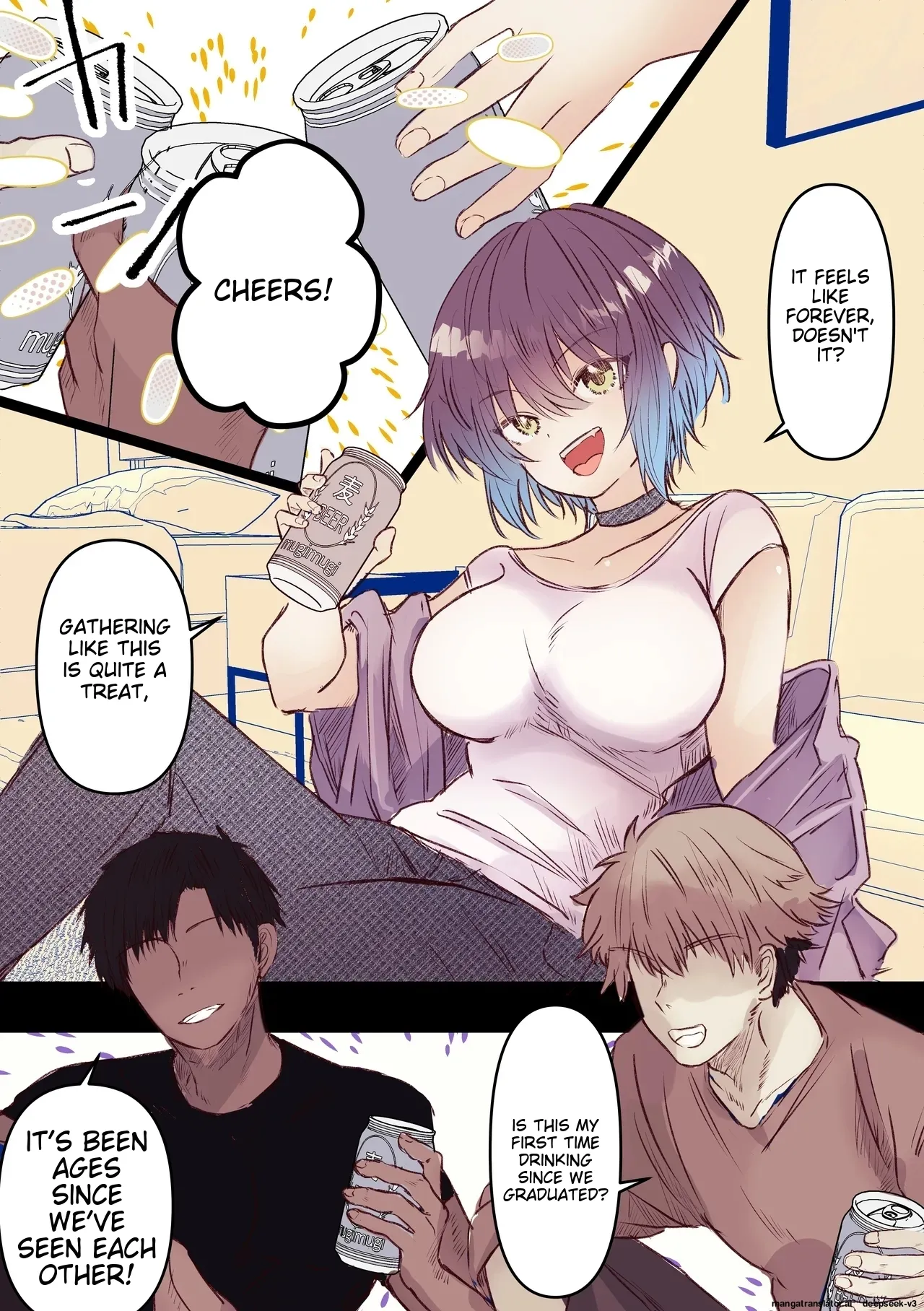 Boyish de Kyonyuu na Kanojo ga Mukashi no Otoko Tomodachi to Nomikai ni Itta Kiri Chapter 1 - page 49