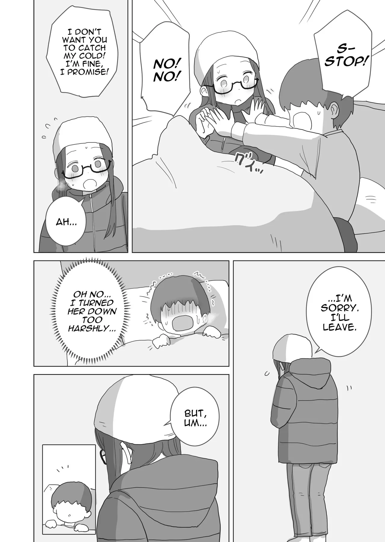 Aru Ooyuki no Tsumetai Yoru Boku no Ie no Futon no Naka de Beit-saki no Onnanoko-tachi ga Naisho de Micchaku Atatame Ecchi Shite Kureta Chapter 1 - page 67