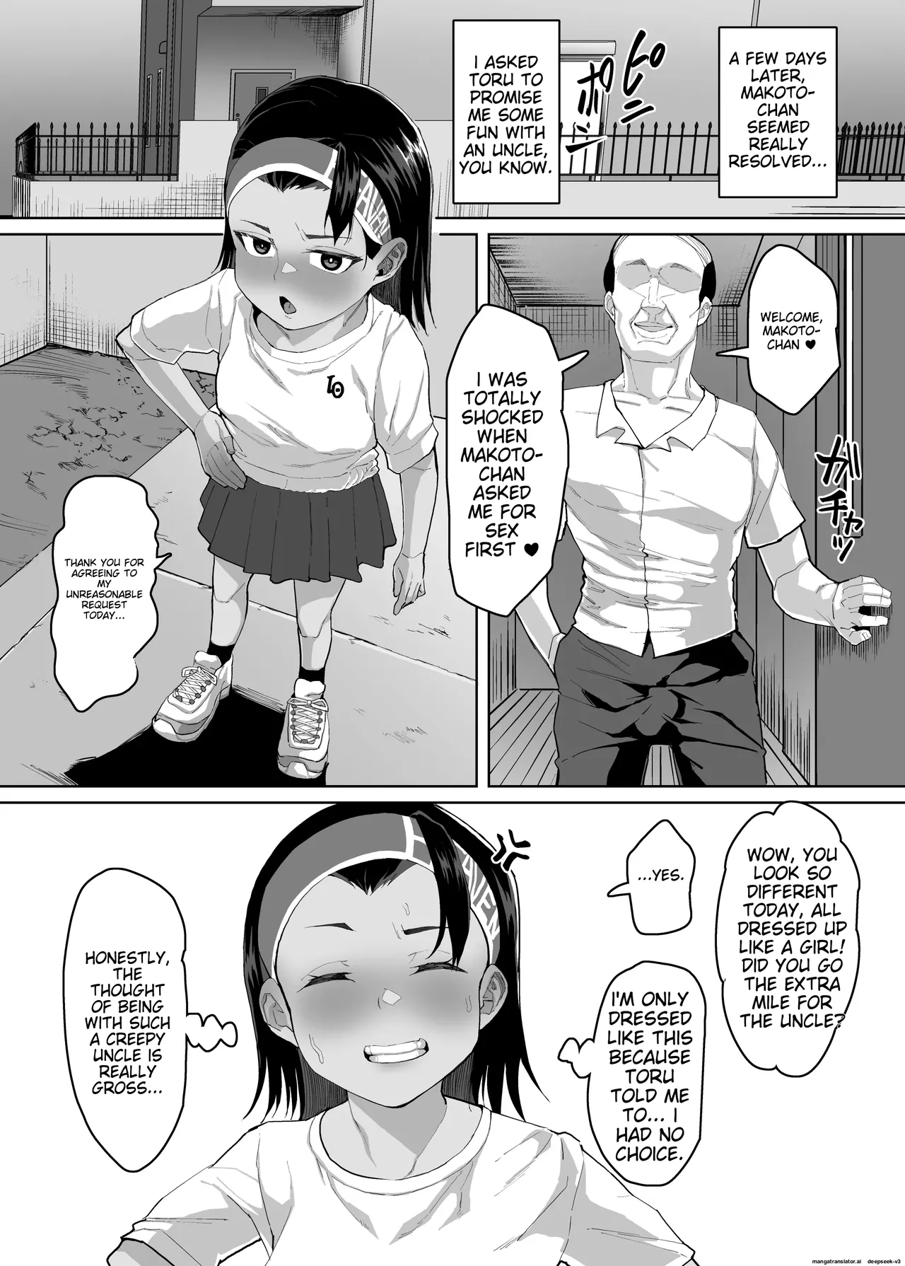 A story about a cute junior high school girl being hypnotized and having sex with her boyfriend's uncle Chapter 1 - page 12