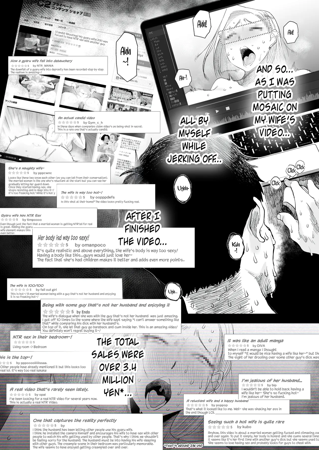 Tsuma ni Mosaic ~Aisuru Tsuma no NTR Douga ni Mosaic Shori Saserareru Ore~ Chapter 1 - page 56