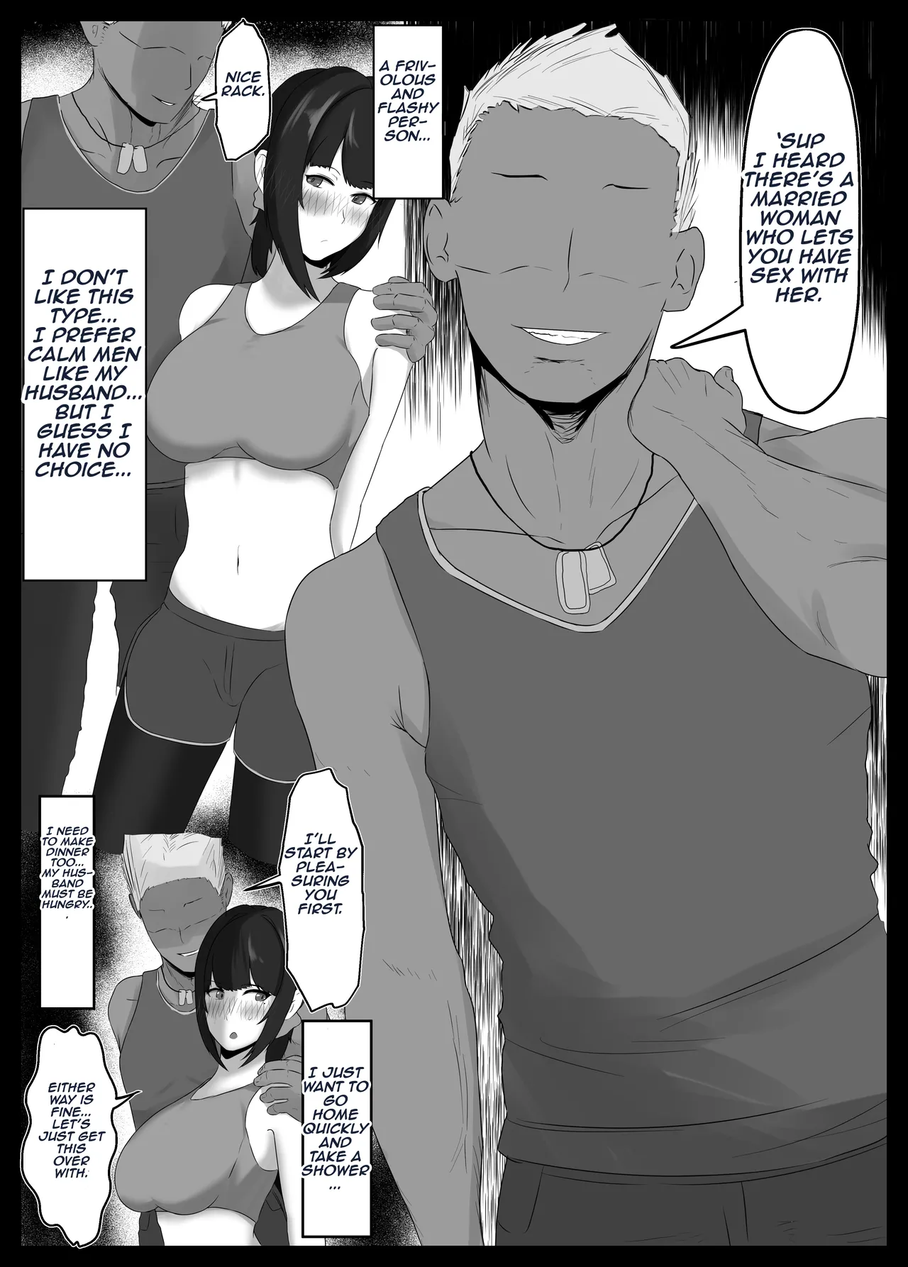 Netorase Suki no Otto no Tame ni Shutsuen no Otoko-tachi to Warikiri Ecchi Suru kedo Karada o Kitaeta Chara Otoko no Chouzetsu Tech de Mesu no Honnou o Shigeki Sarete Gomu Nashi Nakadashi Sarechau Ue ni Netorareta Hitozuma-san Chapter 1 - page 22