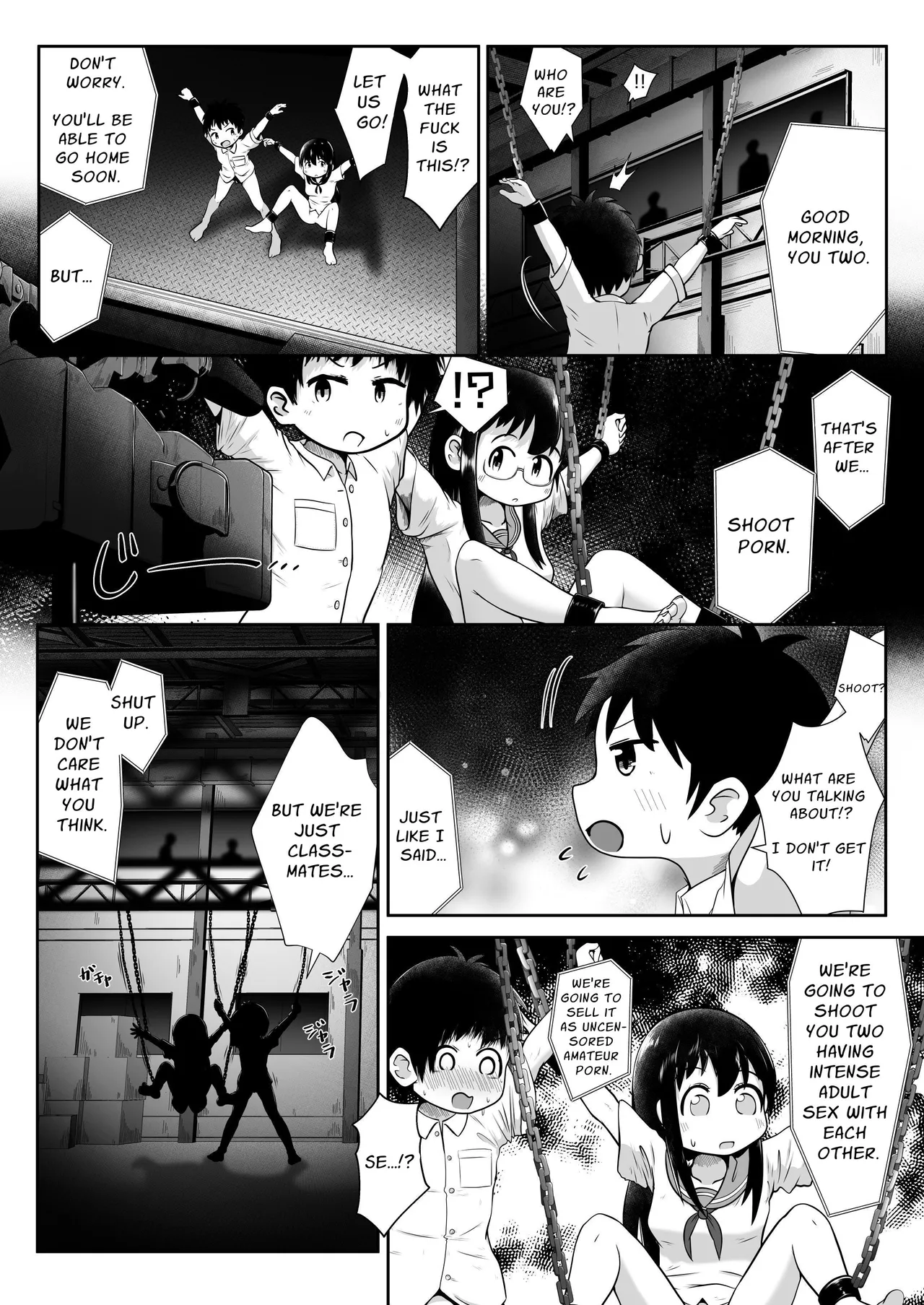 Doukyuusei no Danjo ga Rachi Sarete Uramono AV Satsuei no Tame ni Kousoku Sareta mama Koubi Saserareru Ohanashi Chapter 1 - page 6