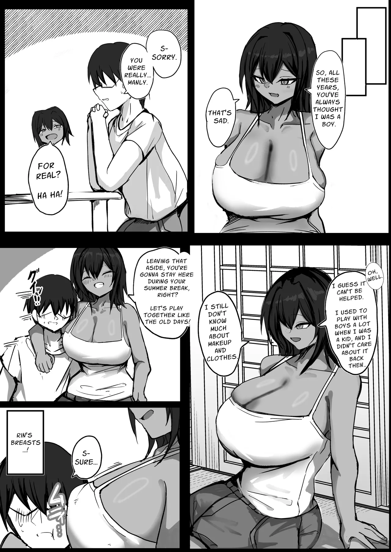 Sex With My Tanned Busty Friend Who I Used To Think Was A Guy Chapter 1 - page 6
