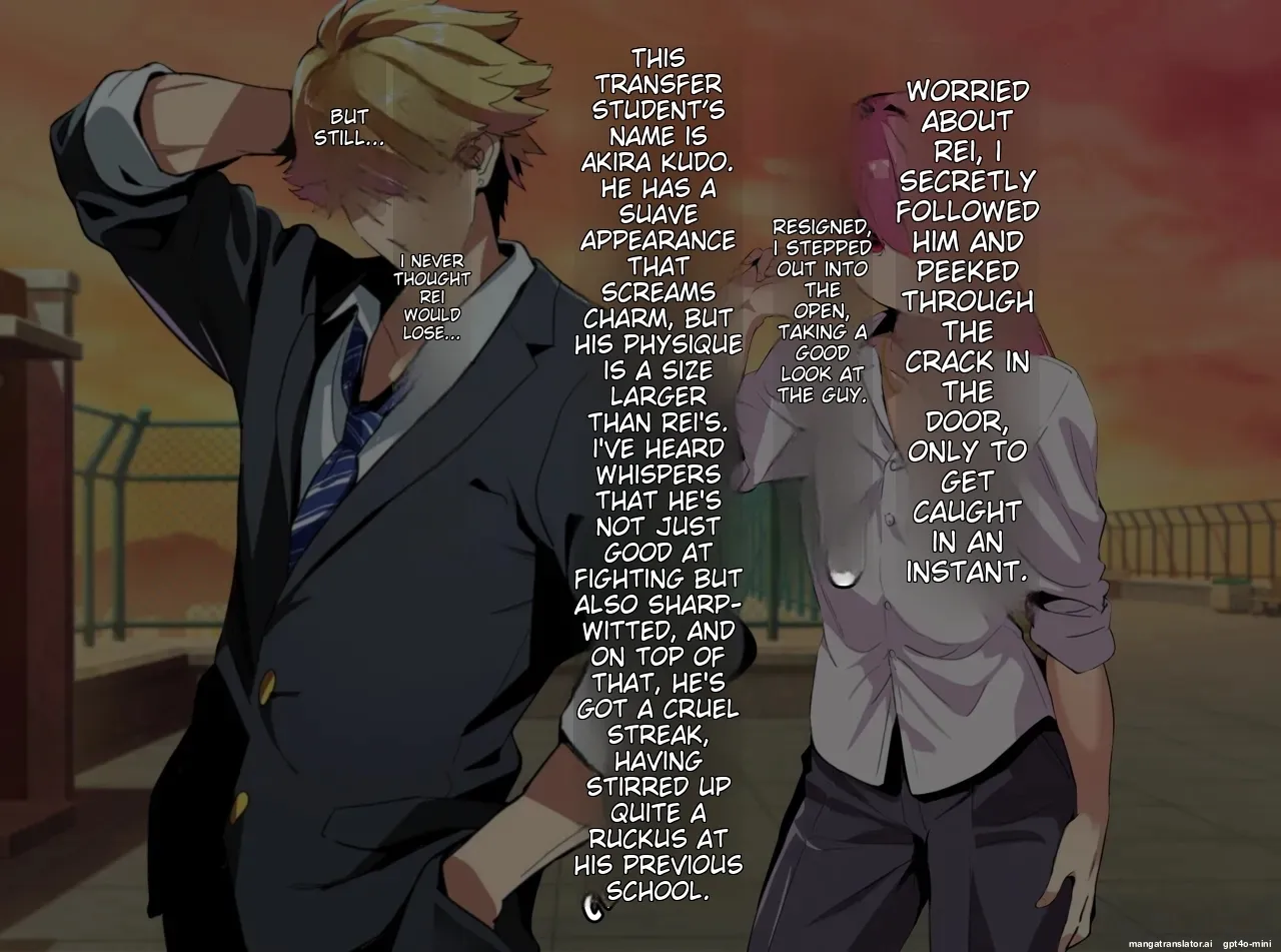 A female boy who lost a fight, a strong male who transferred schools, and a close female friend whom he admires is made to fall for him Chapter 1 - page 11