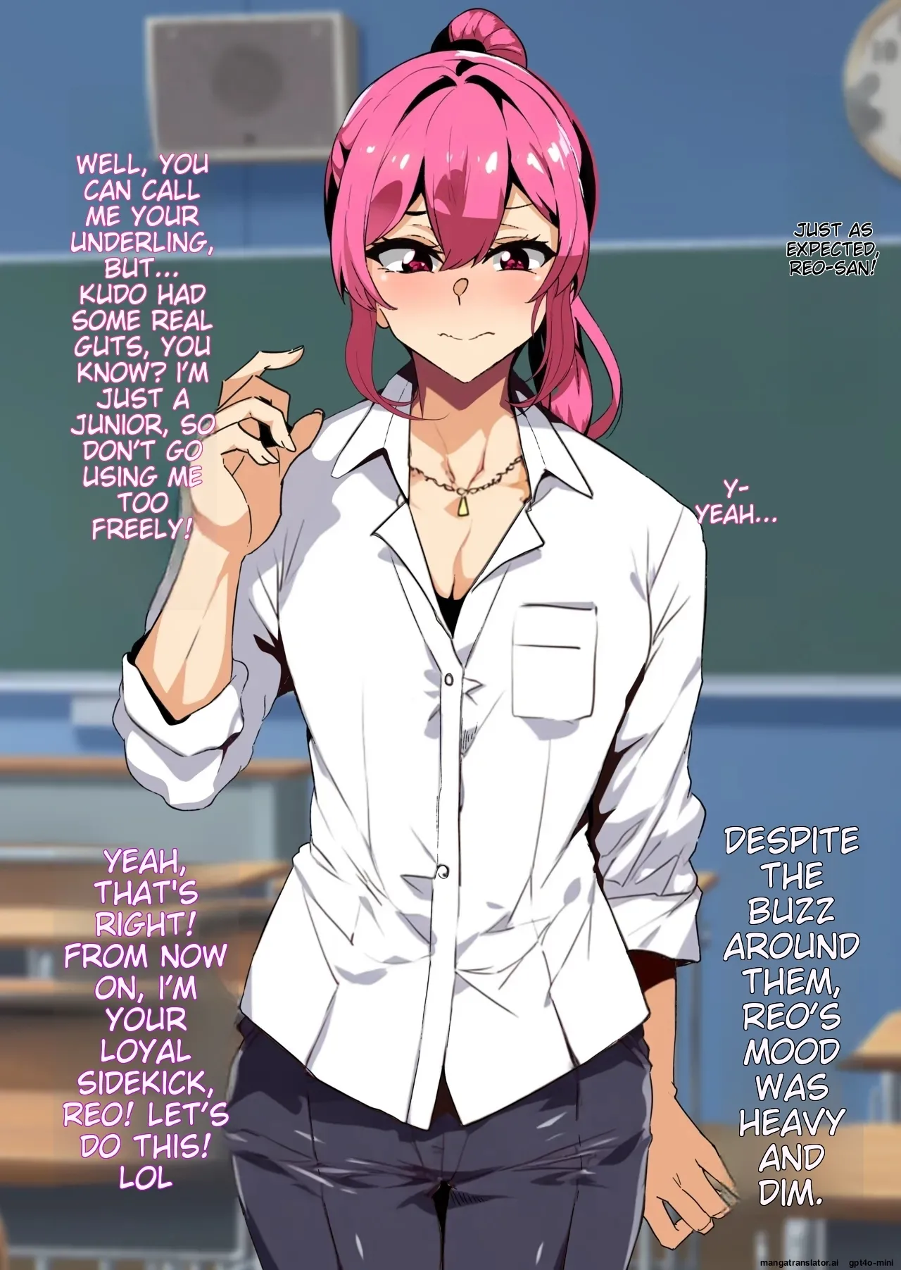 A female boy who lost a fight, a strong male who transferred schools, and a close female friend whom he admires is made to fall for him Chapter 1 - page 16