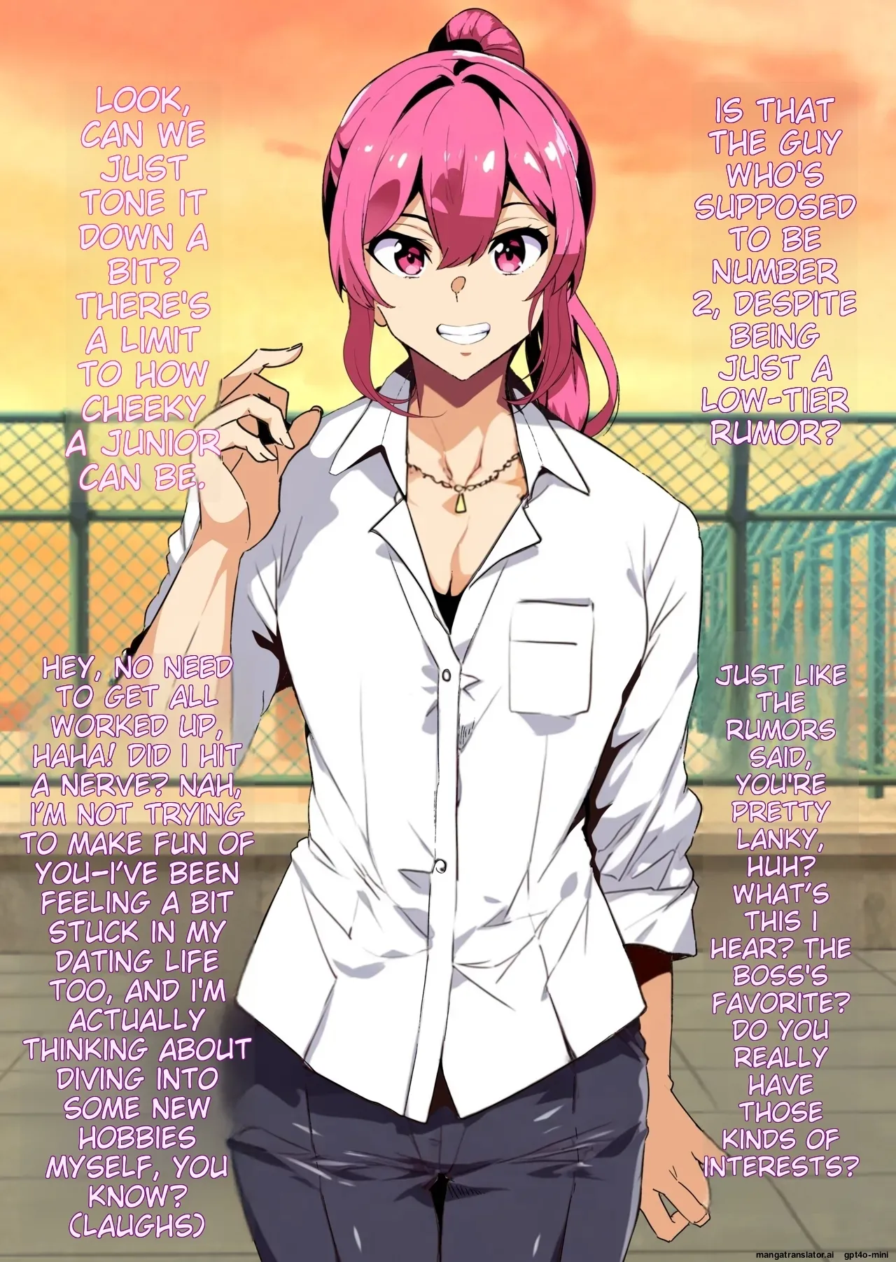 A female boy who lost a fight, a strong male who transferred schools, and a close female friend whom he admires is made to fall for him Chapter 1 - page 26