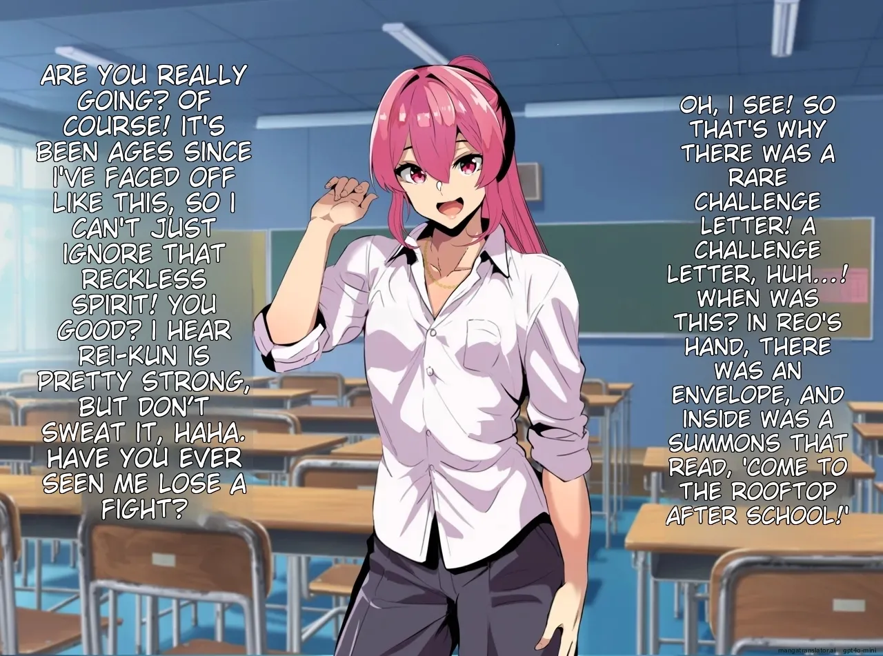 A female boy who lost a fight, a strong male who transferred schools, and a close female friend whom he admires is made to fall for him Chapter 1 - page 9