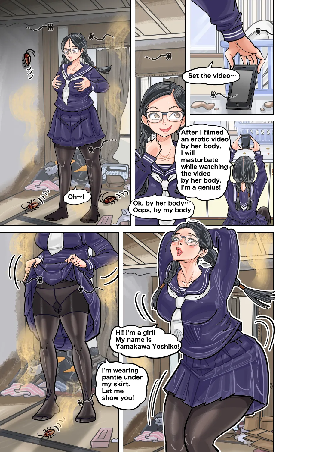 Jimi na Kyonyuu Jogakusei to Kyonyuu-suki Oji-san no Karada Irekawari Chapter 1 - page 11