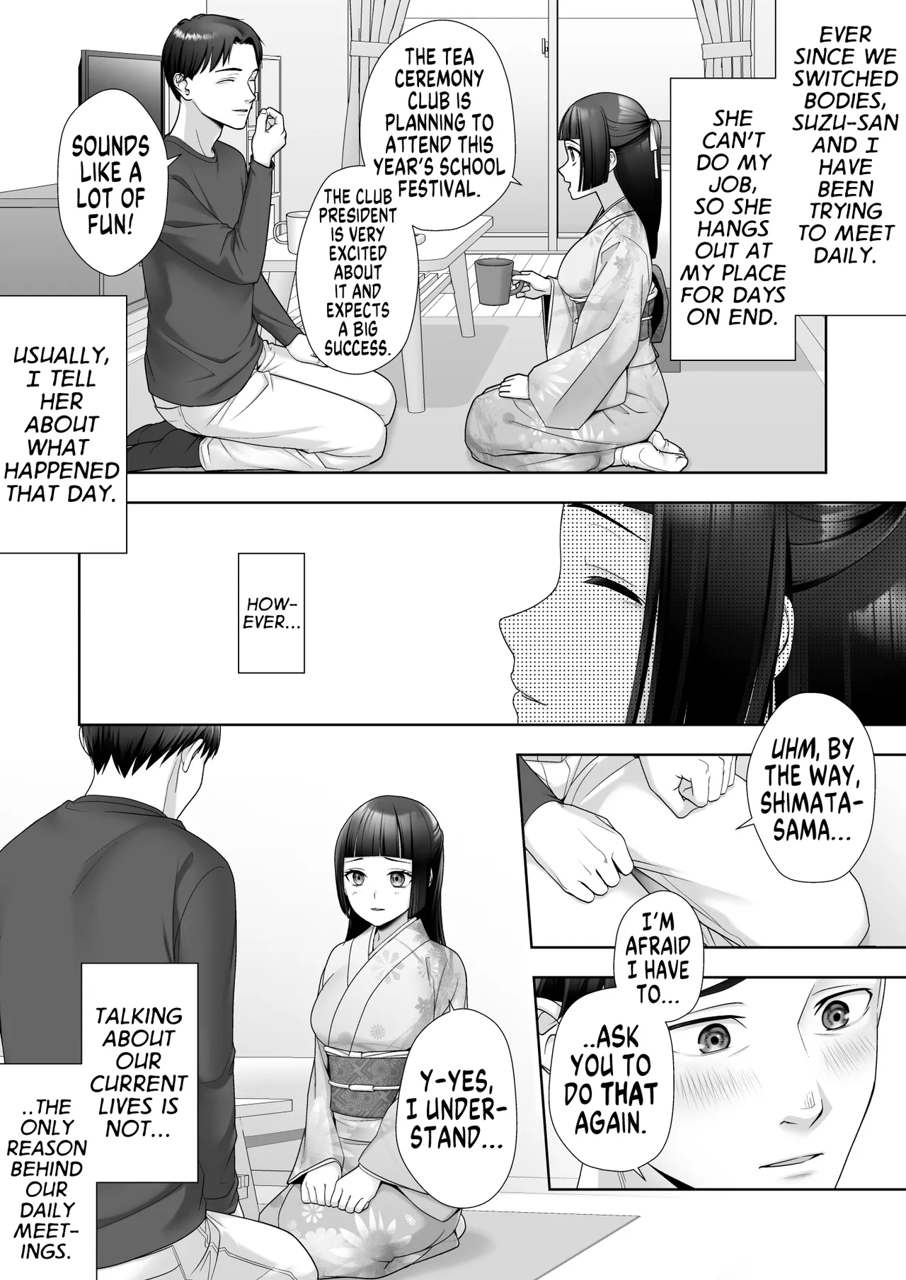 I Can't Believe this Pure, Traditionally Japanese Young Lady, whom I Switched Bodies With, has Succumbed to Male Lust Chapter 1 - page 7