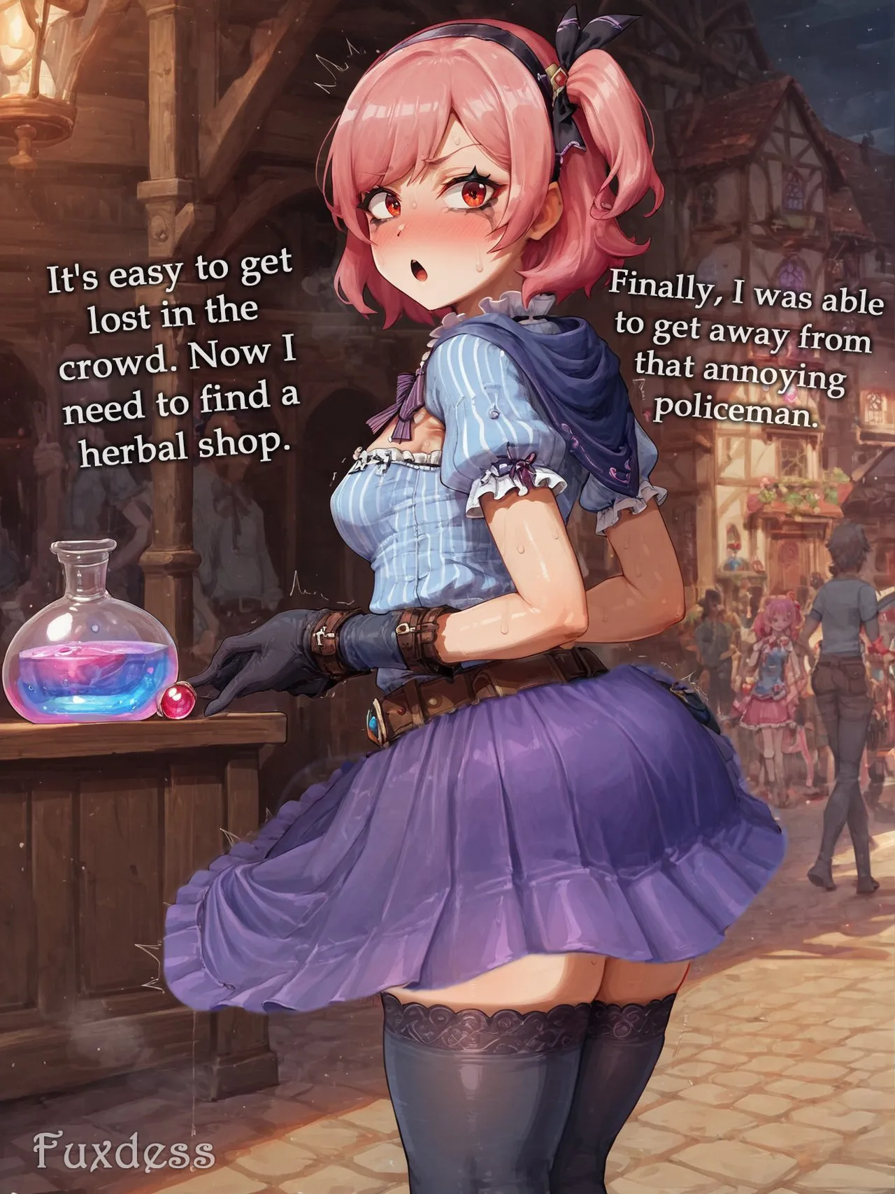 Potion show worker accidentally becomes a horribly sexy futanari monster! By Fuxdess, Part 2 Chapter 1 - page 9