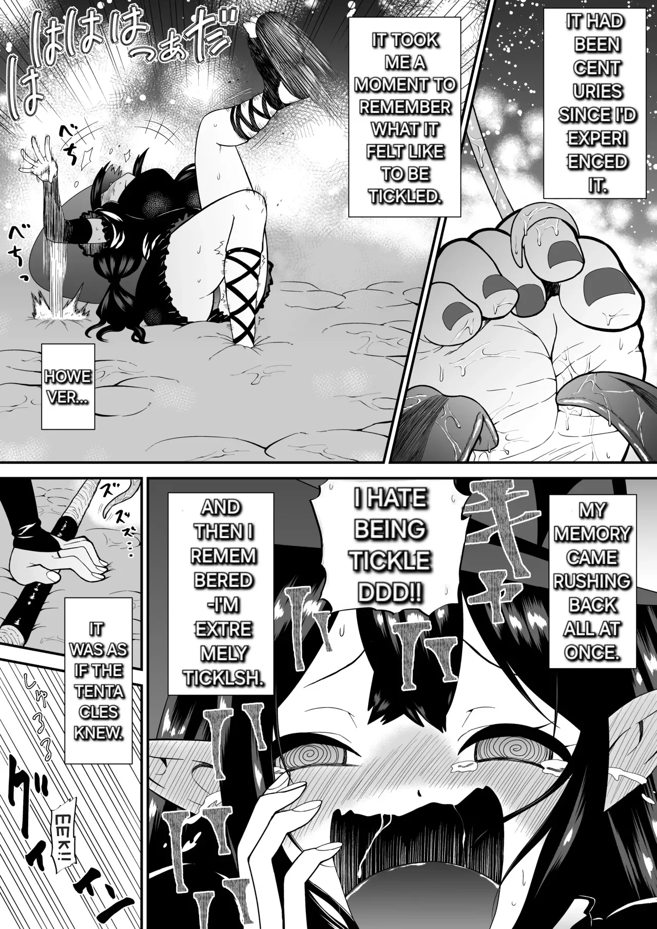 A story about a witch who thinks she is invincible but is tickled to the max by tentacles and brought to tears Chapter 1 - page 13