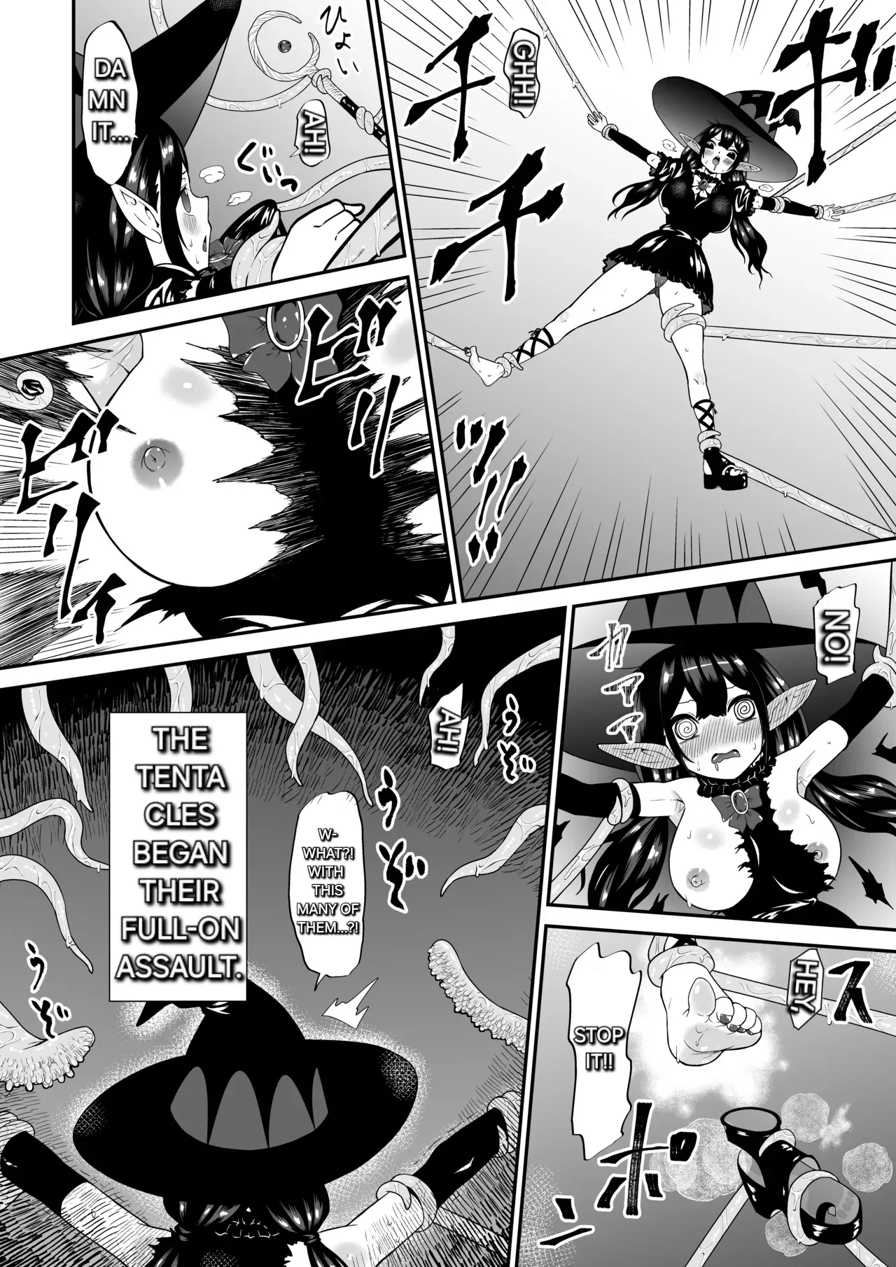 A story about a witch who thinks she is invincible but is tickled to the max by tentacles and brought to tears Chapter 1 - page 14