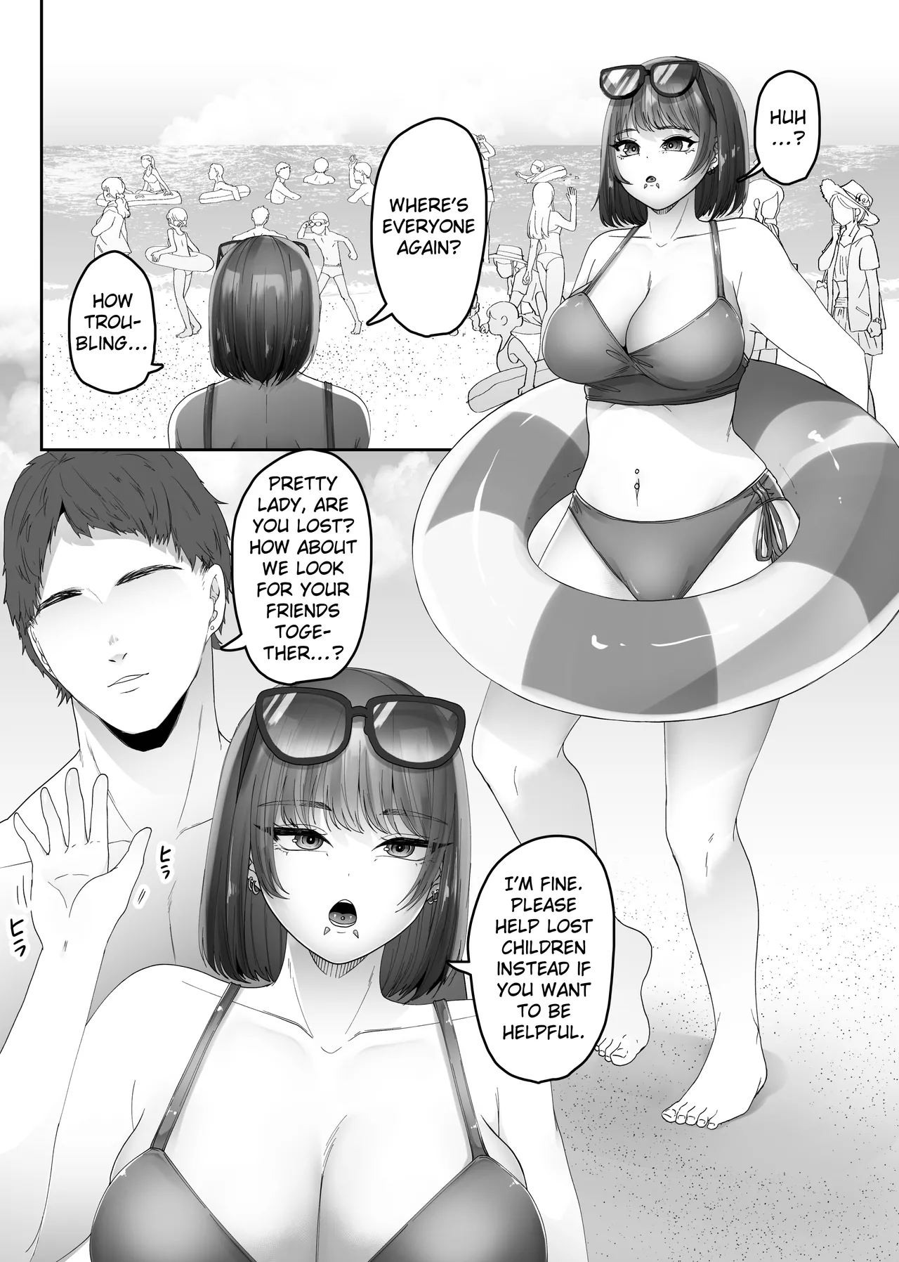 Big-Breasted Swimsuit Girl Getting Turned into A Sea Slug's Nest Chapter 1 - page 4