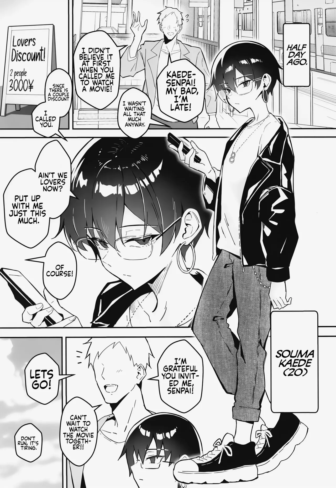 Buaisou na Kakure Kyonyuu Boyish Kanojo to Taikutsu na Date Chapter 1 - page 4