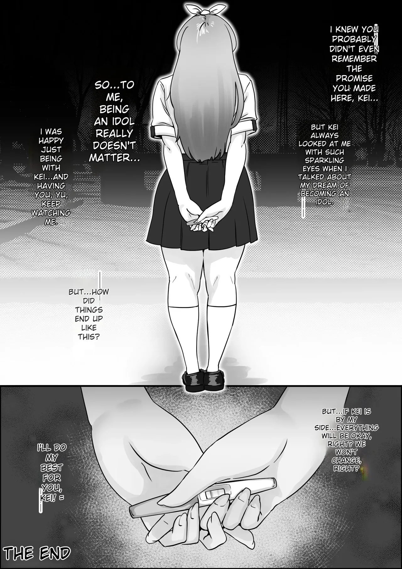 A story about Momona, an aspiring idol who was supposed to end up with her childhood friend, but becomes an older man’s mistress. Chapter 1 - page 51