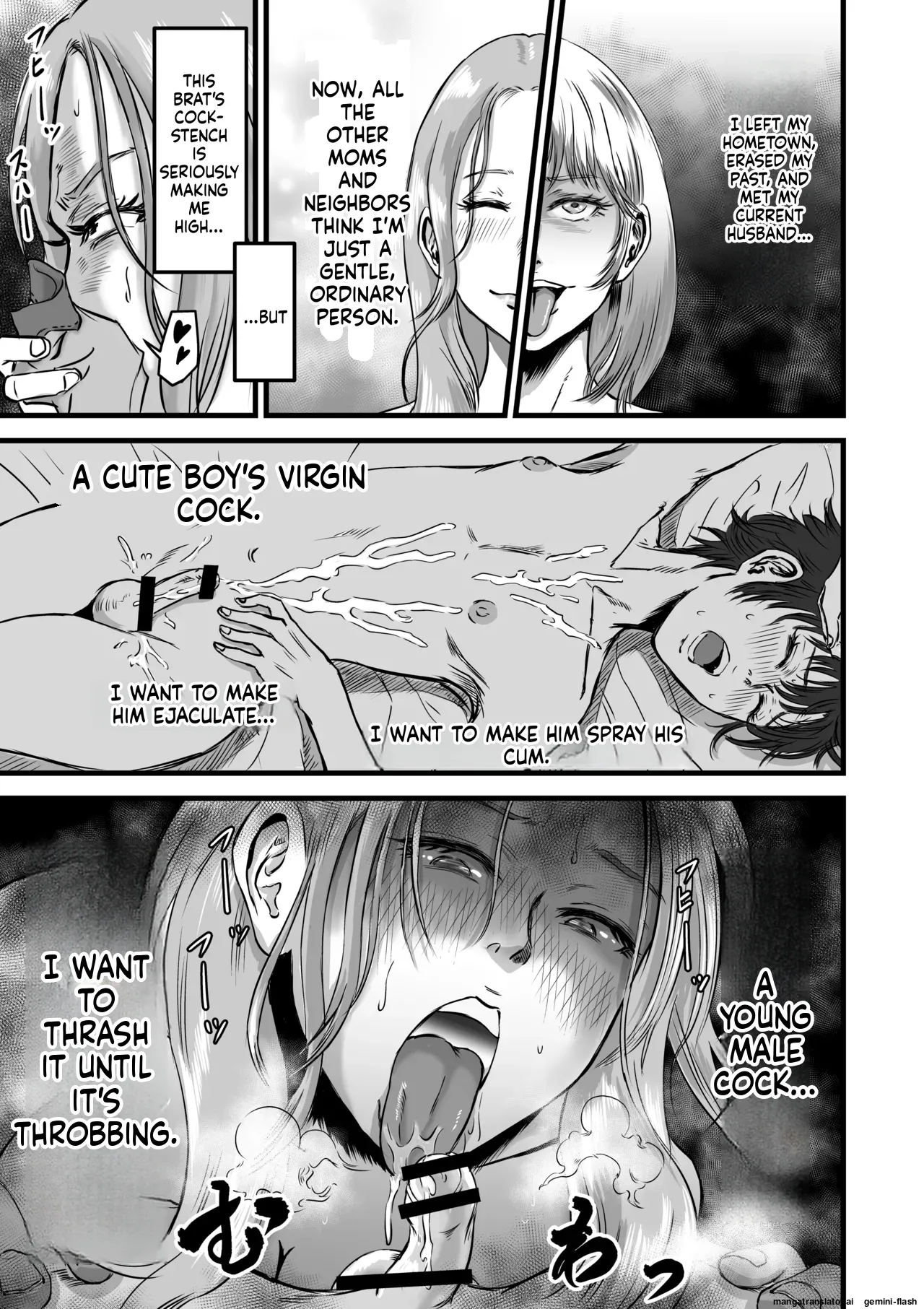 My gentle and kind friend's mom was a slut who devoured young boys' cocks. Chapter 1 - page 20