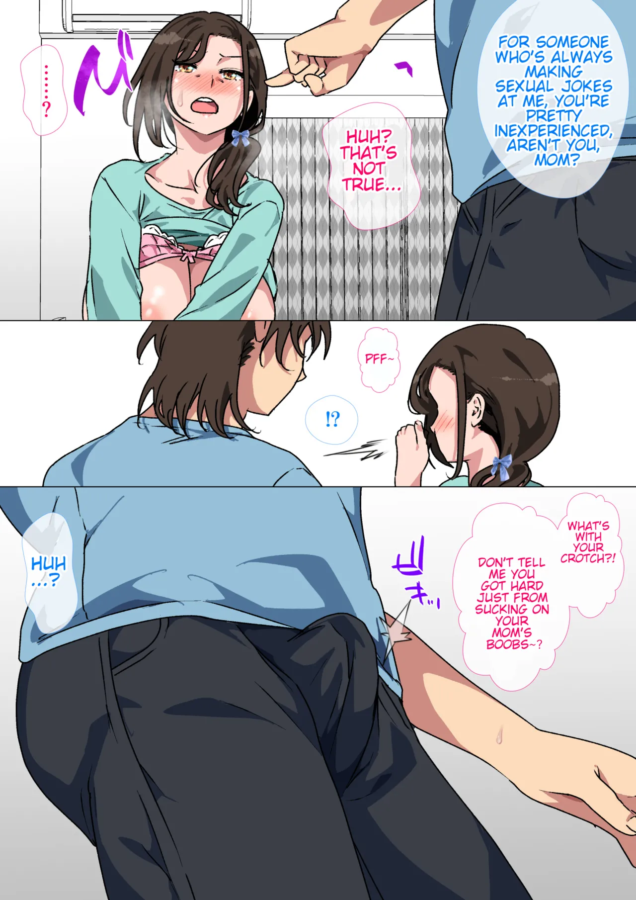 My mom started teasing me in a sexy way, so I couldn't help but fight back. Chapter 1 - page 16