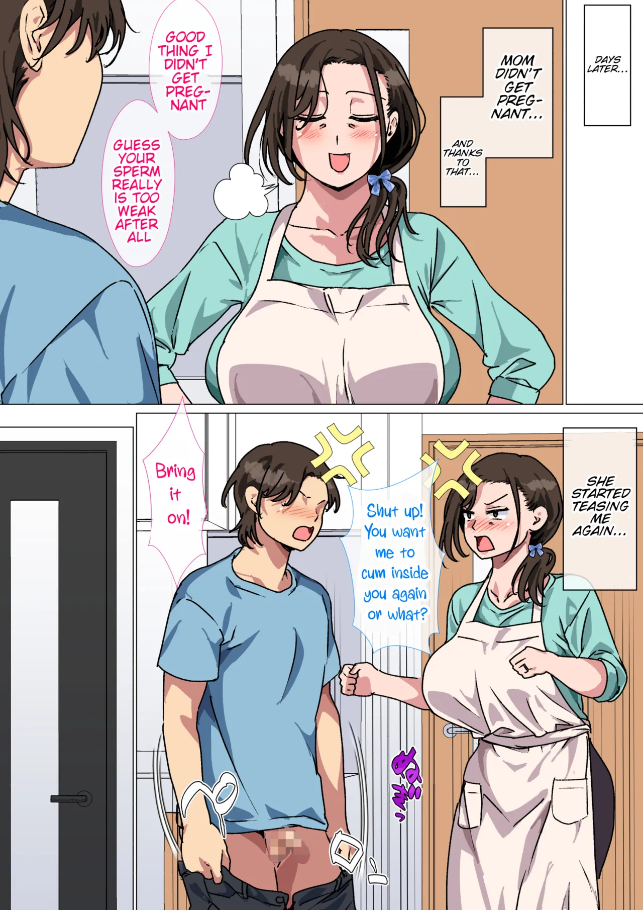 My mom started teasing me in a sexy way, so I couldn't help but fight back. Chapter 1 - page 57