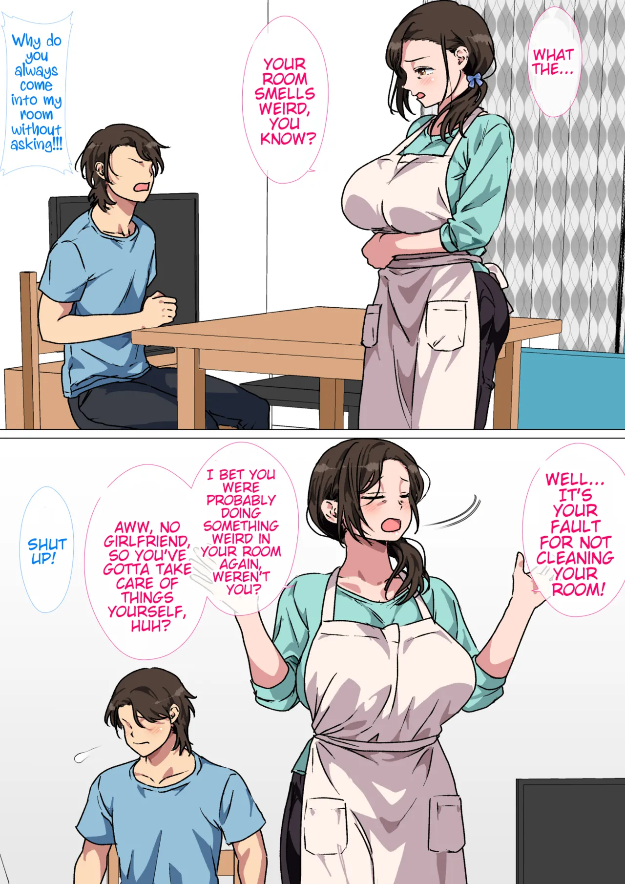 My mom started teasing me in a sexy way, so I couldn't help but fight back. Chapter 1 - page 8