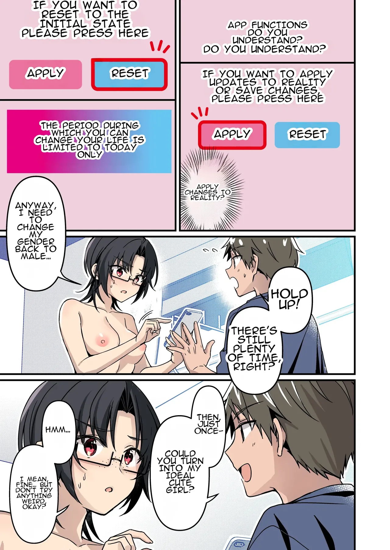 Jinsei Kaihen Appli de Barairo no Hibi? ~Jibun o Ukkari Dosukebe Bishoujo ni~ Chapter 1 - page 9