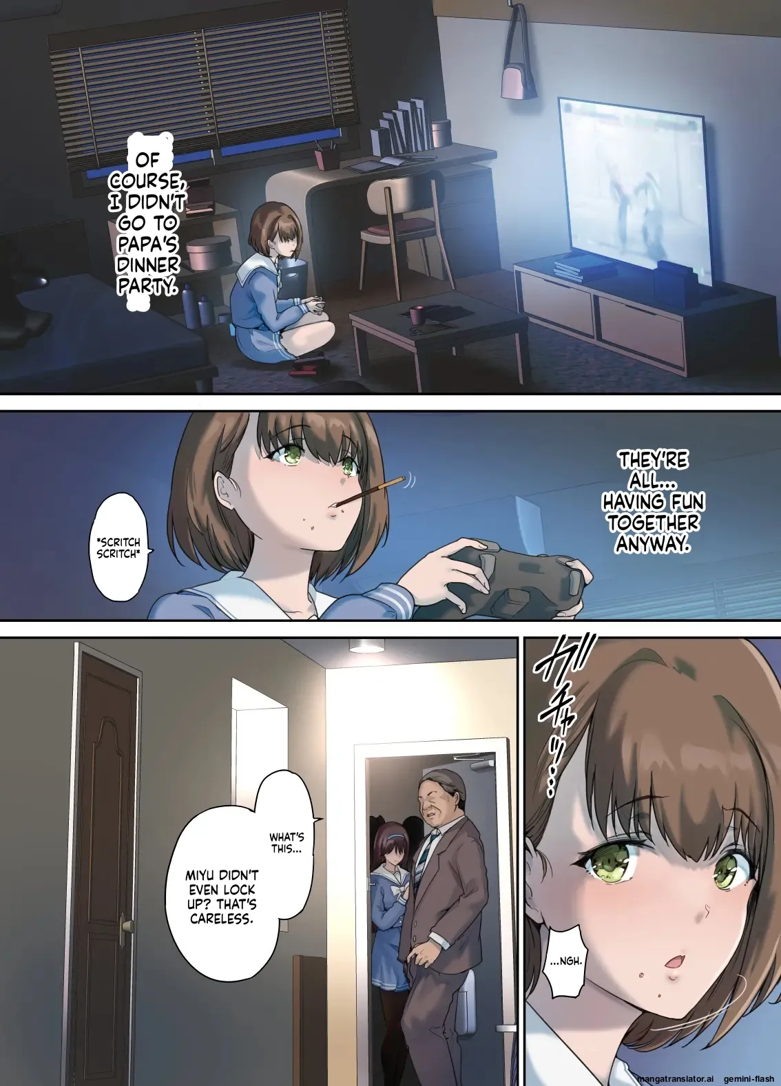 Daddy's Bedroom is a Hangout For His Daughter's Friends 4: Breeding Chapter 1 - page 15
