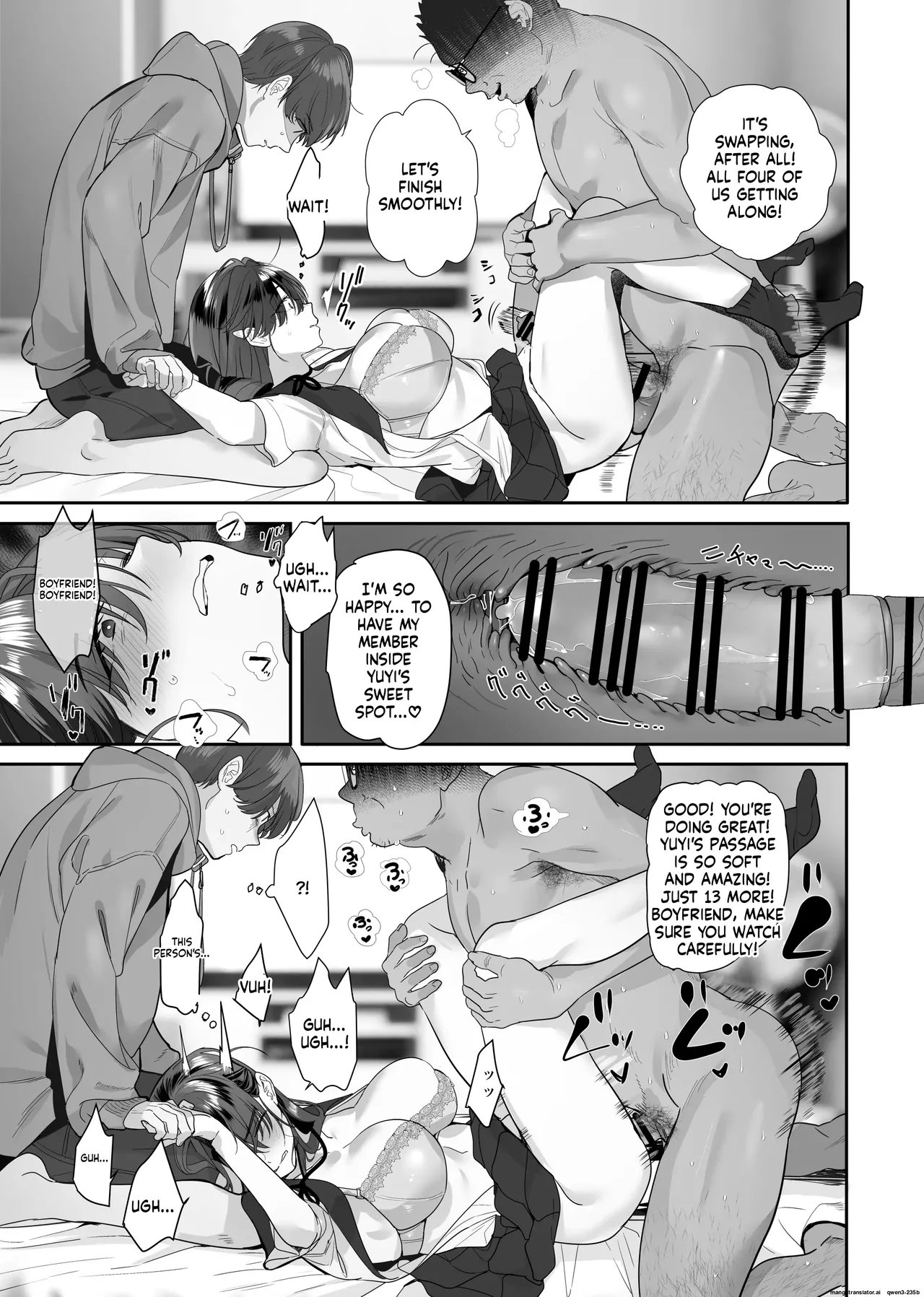 Continued After I was turned into a sex pet by an obedient gal and an NTR gal, I ended up swapping with the neighbor's pet Chapter 1 - page 62