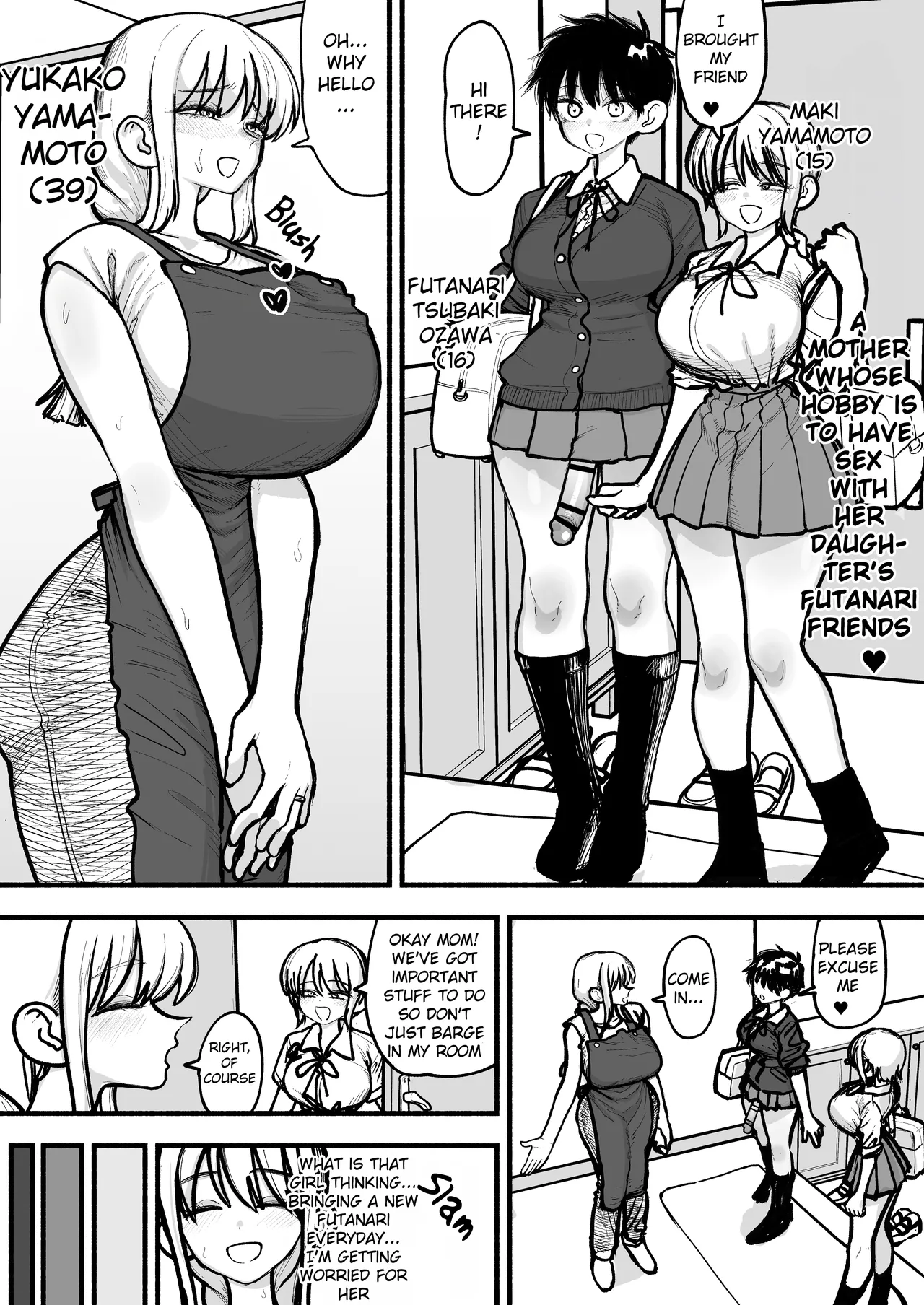 A mother who's hobby is to have sex with her daughter's Futanari Friends ♥ Chapter 1 - page 1