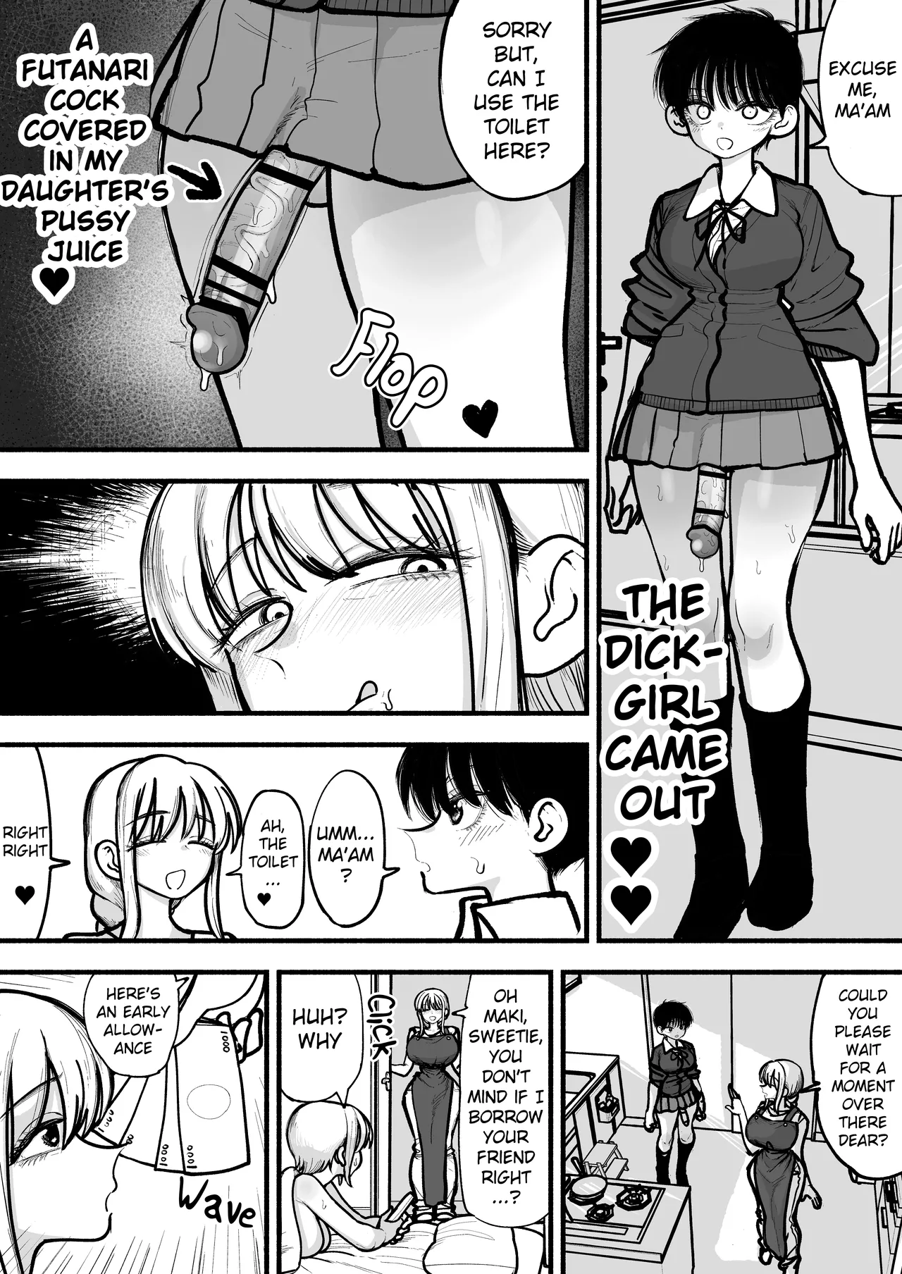 A mother who's hobby is to have sex with her daughter's Futanari Friends ♥ Chapter 1 - page 4