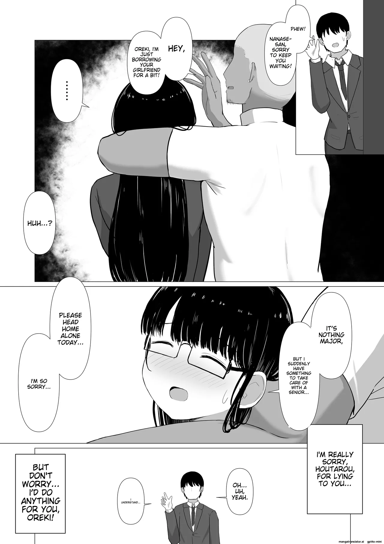 A timid, plain-looking woman with big breasts is swept away and falls into the trap of becoming a playboy's sex friend Chapter 1 - page 10