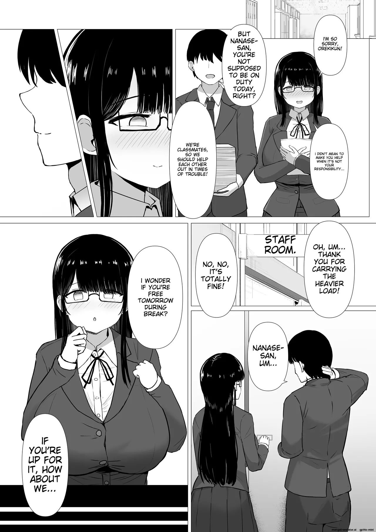 A timid, plain-looking woman with big breasts is swept away and falls into the trap of becoming a playboy's sex friend Chapter 1 - page 4