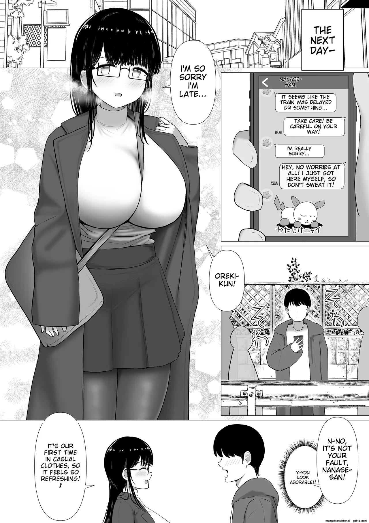 A timid, plain-looking woman with big breasts is swept away and falls into the trap of becoming a playboy's sex friend Chapter 1 - page 5