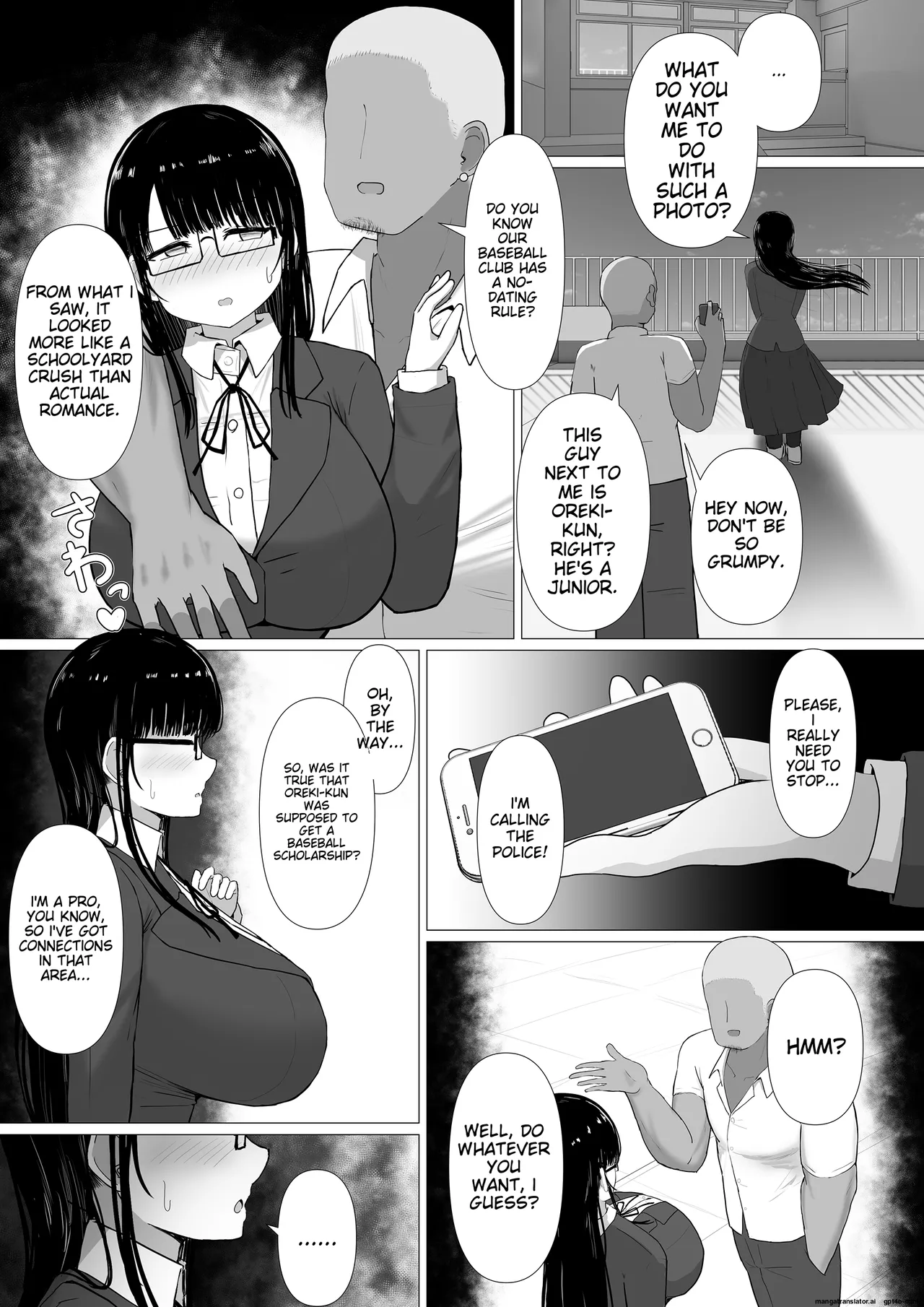 A timid, plain-looking woman with big breasts is swept away and falls into the trap of becoming a playboy's sex friend Chapter 1 - page 8