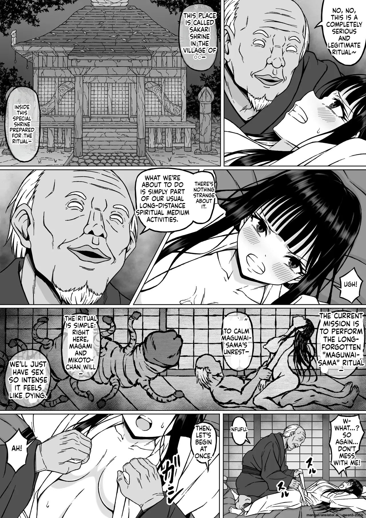 Reibaishi Mikoto 2 Kairaku ni Zanpai su... Hentai Jijii to no Seikou no Gishiki de Ikikuruwasareru Shoujo no Karada Chapter 1 - page 16