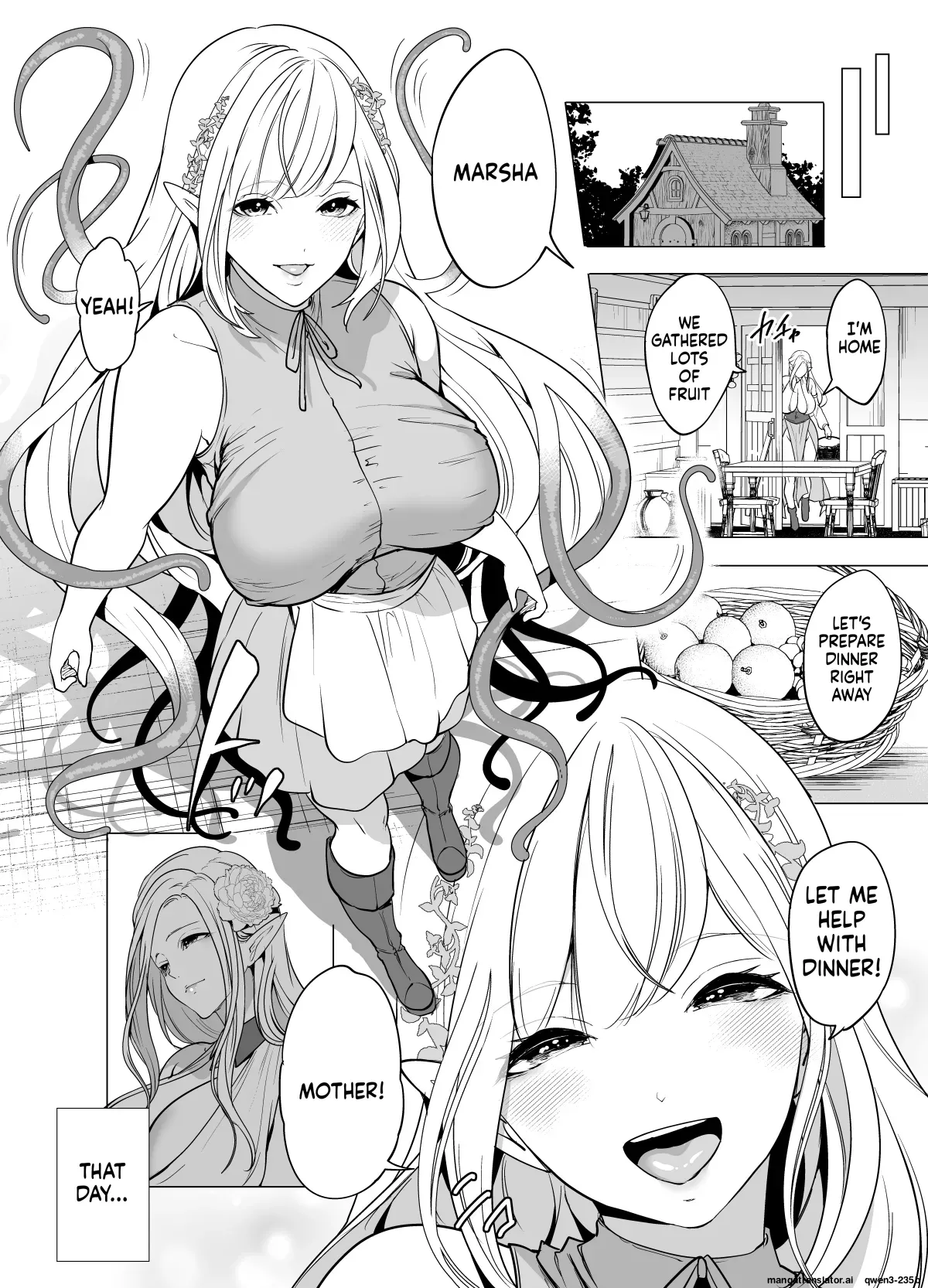 Shokushu to Kankaku Kyouyuu shite Hara nda Elf Oyako no Junan Chapter 1 - page 5